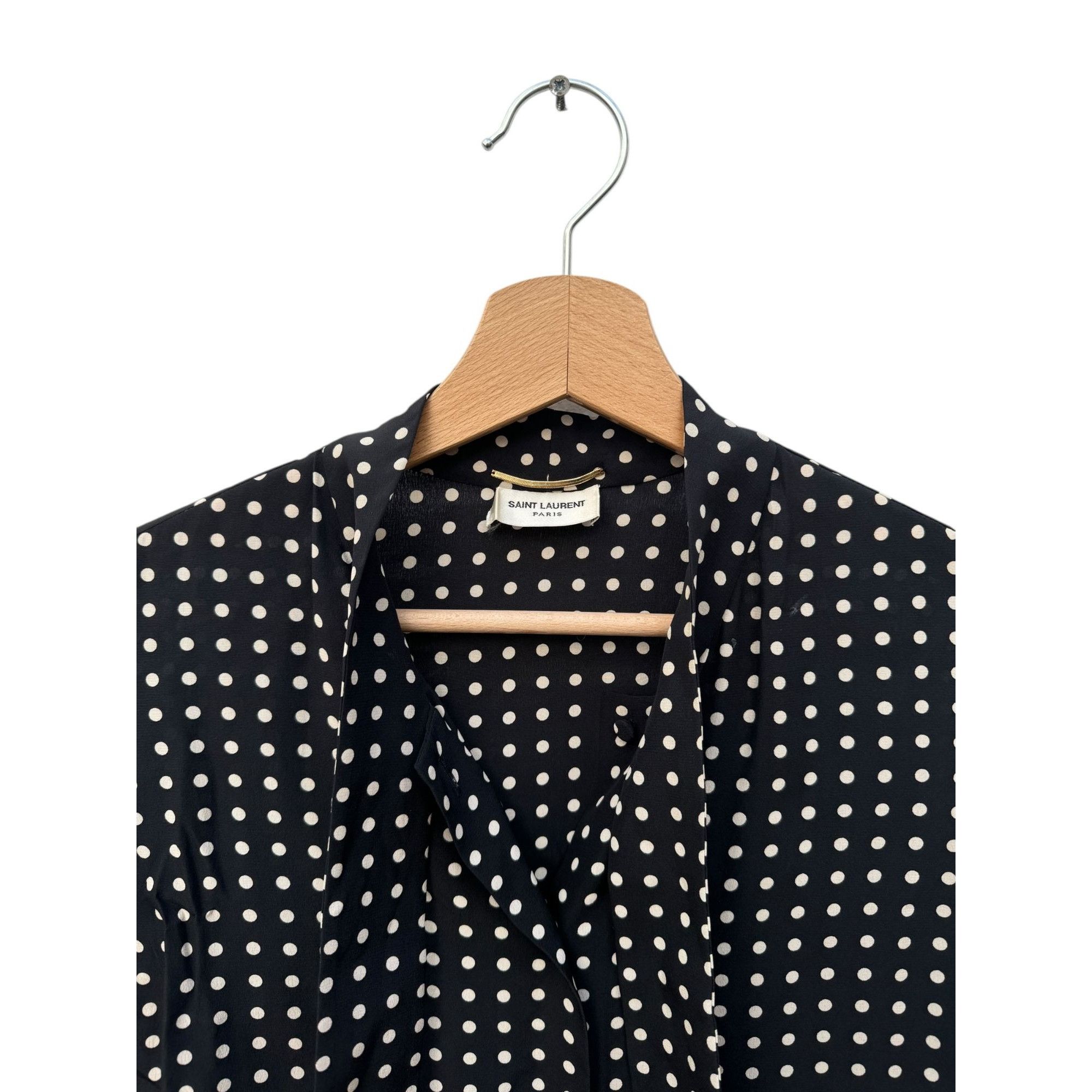 Saint Laurent Paris Silk Dot Shirt Size M / US 6-8 / IT 42-44 - 2 Thumbnail