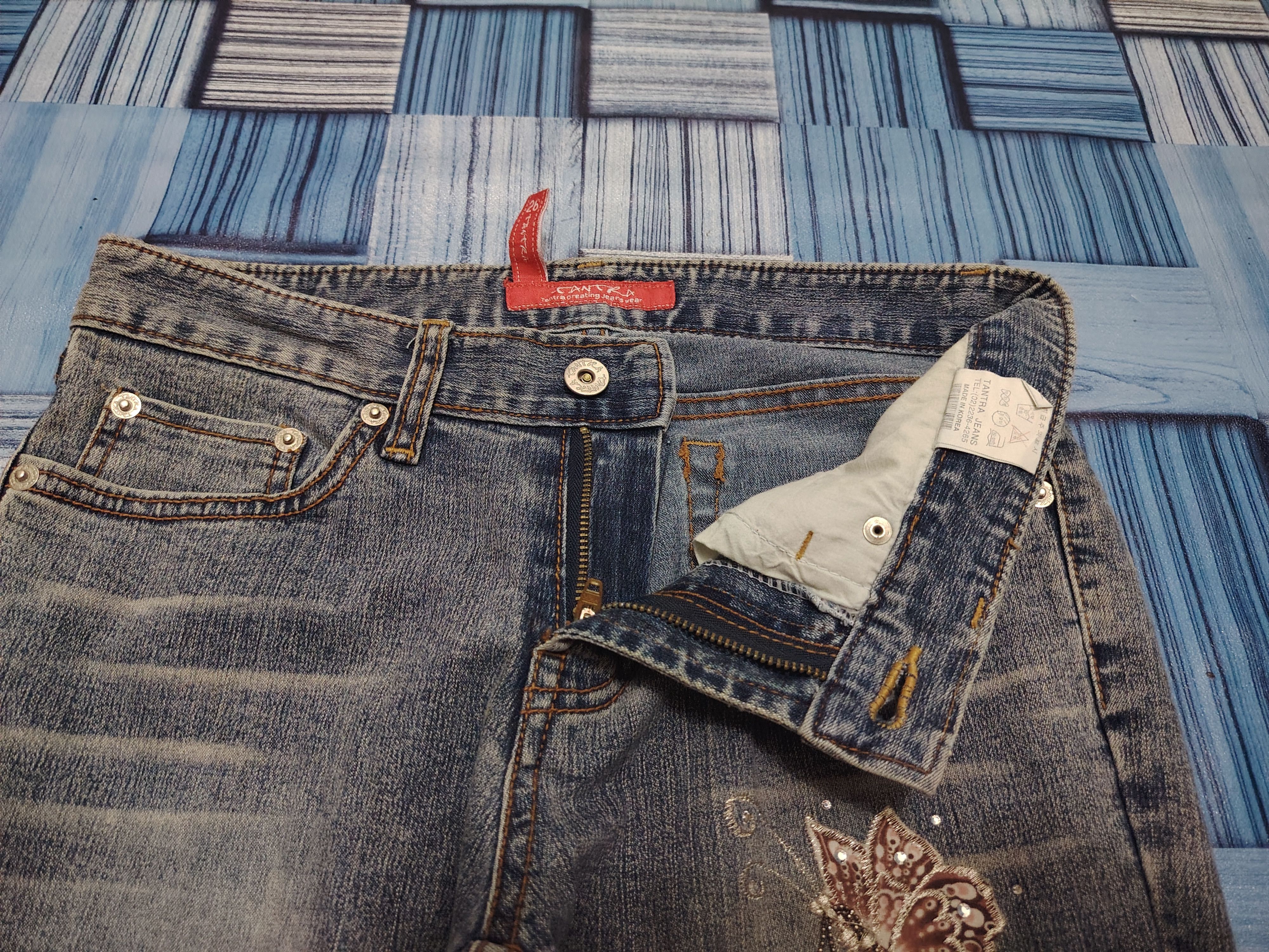 If Six Was Nine Japanese 90s Tantra Butterfly bead pattern Flared jeans Size US 28 / EU 44 - 11 Thumbnail