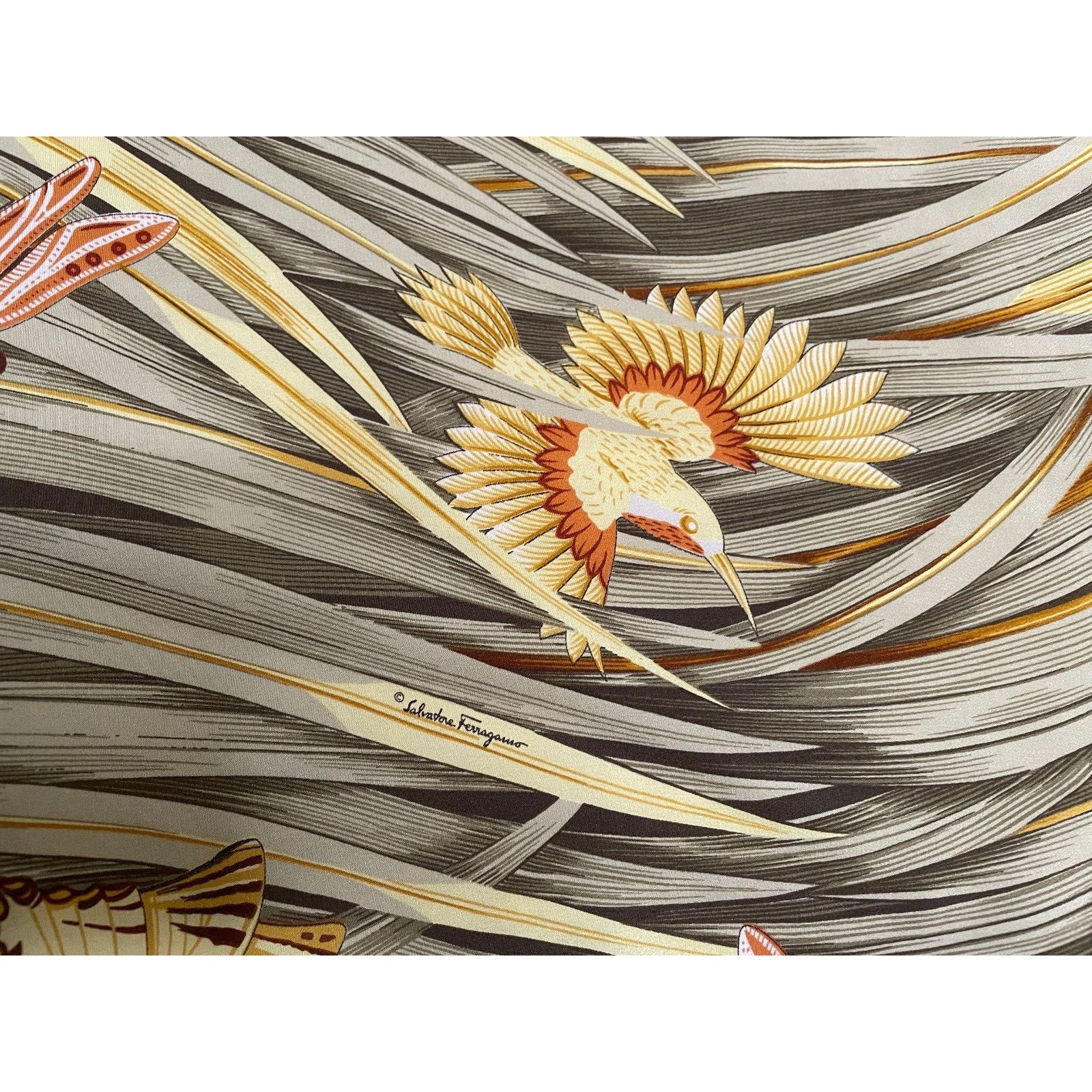Salvatore Ferragamo Salvatore Ferragamo Wrap Skirt Womens L 10 12 44 Silk Birds Size 34" / US 12 / IT 48 - 7 Thumbnail