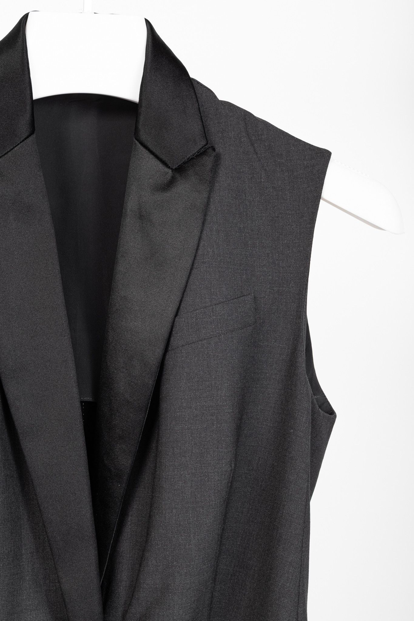 Brunello Cucinelli Brunello Cucinelli Grey Stretch-Wool Satin-Lapel Jumpsuit Size 28" / US 6 / IT 42 - 5 Thumbnail
