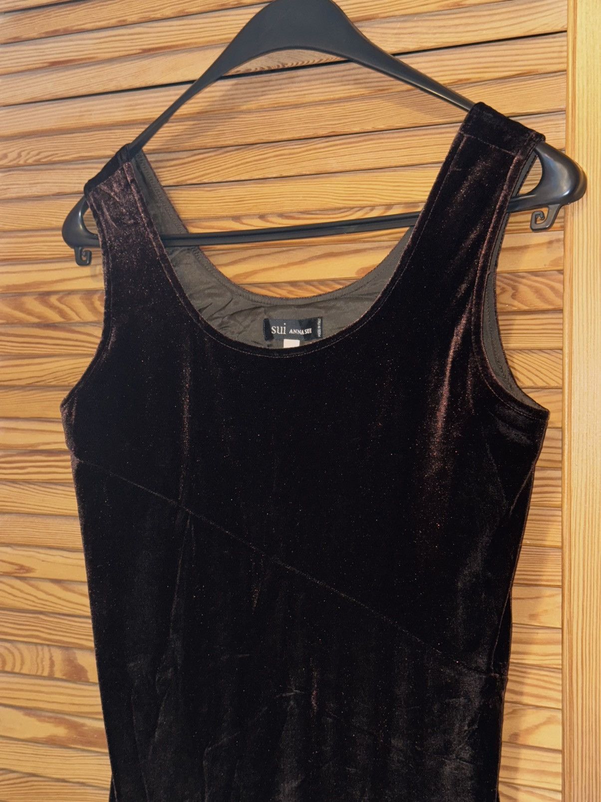 Anna Sui Brown long velour dress with thicker straps Anna Sui Size XXL / US 16-18 / IT 52-54 - 4 Thumbnail