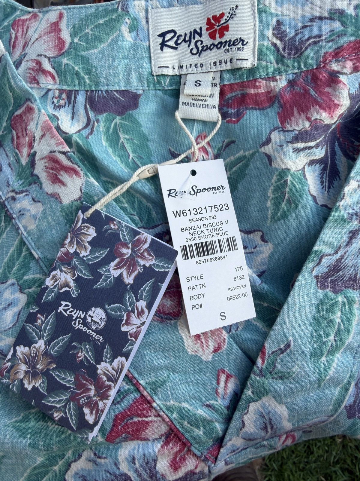Reyn Spooner New Reyn Spooner Banzai Biscus V Neck Tunic Shore Blouse S Size S / US 4 / IT 40 - 4 Thumbnail
