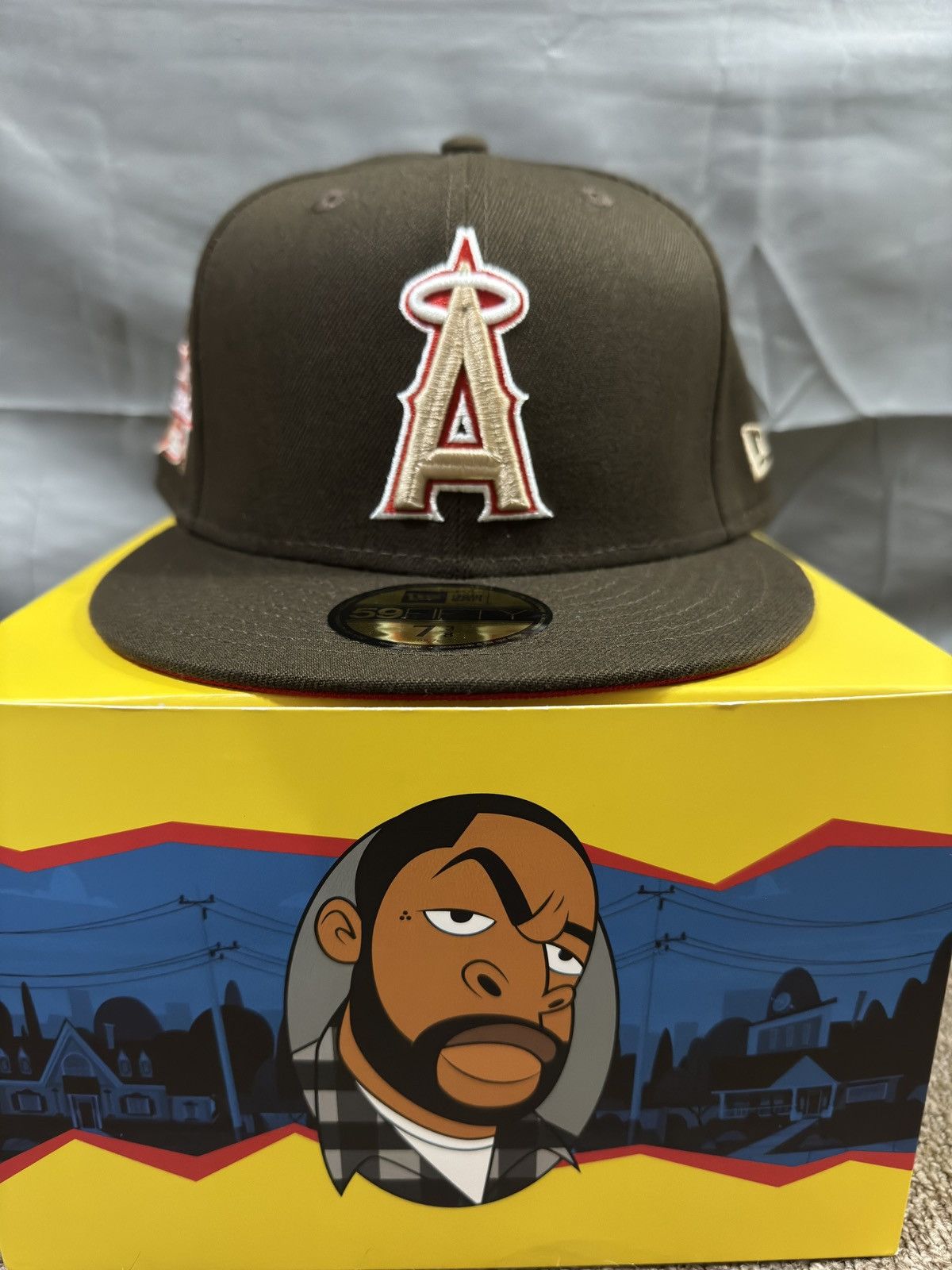image of Hat x Hat Club Lids Exclusive Angels Fitted Size: 7 3/8 in Brown, Men's