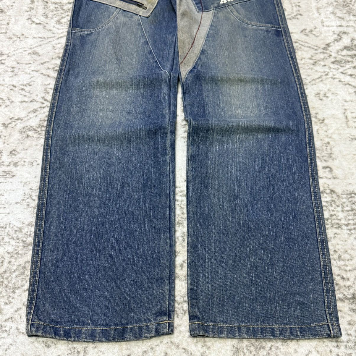 Japanese Brand Vintage Hang Ten Paneled Patchwork Reconstructed Jeans Size 28" / US 6 / IT 42 - 4 Thumbnail