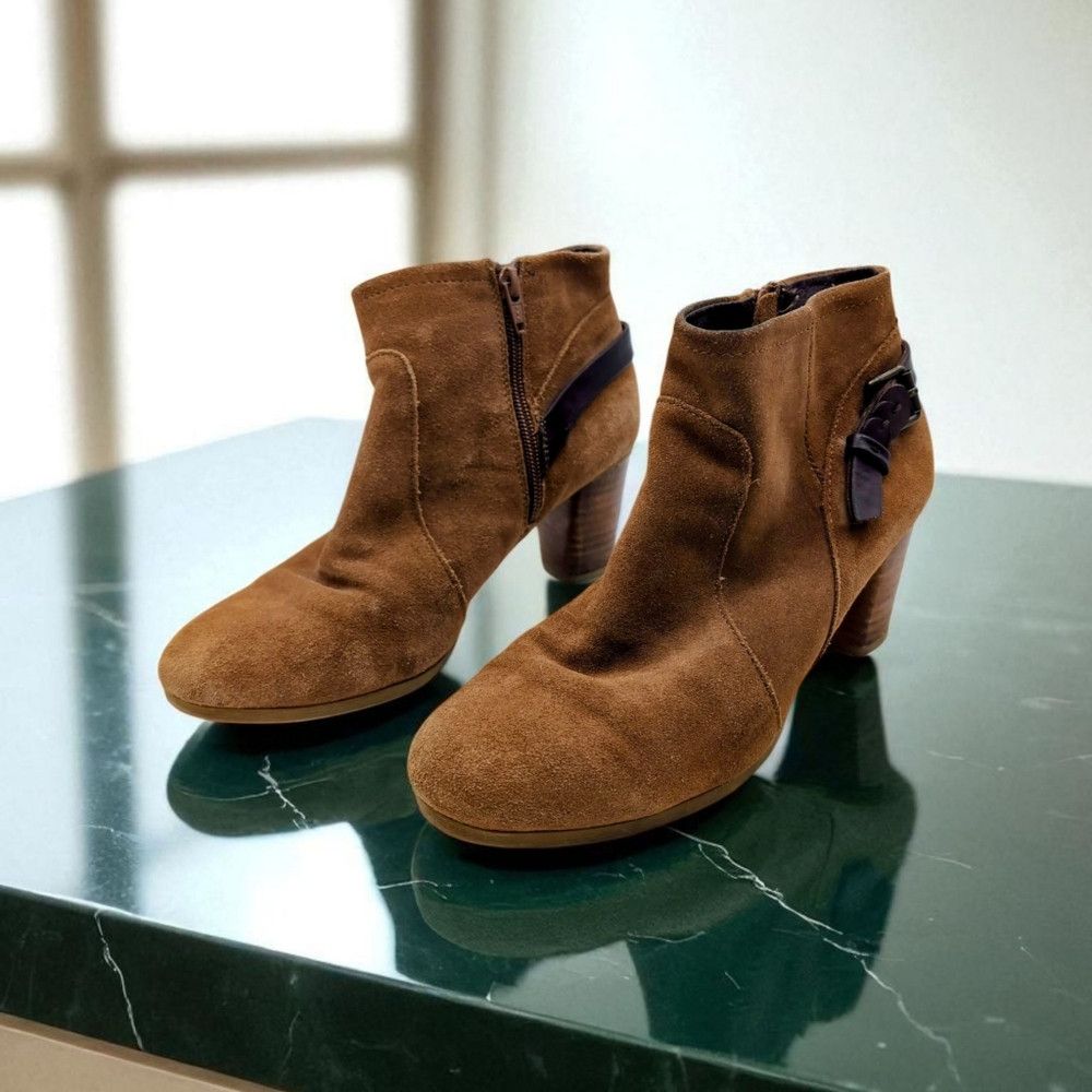 Bass Bass Ayda Brown Suede Ankle Boots Sz 7.5 Size US 7.5 / IT 37.5 - 1 Thumbnail