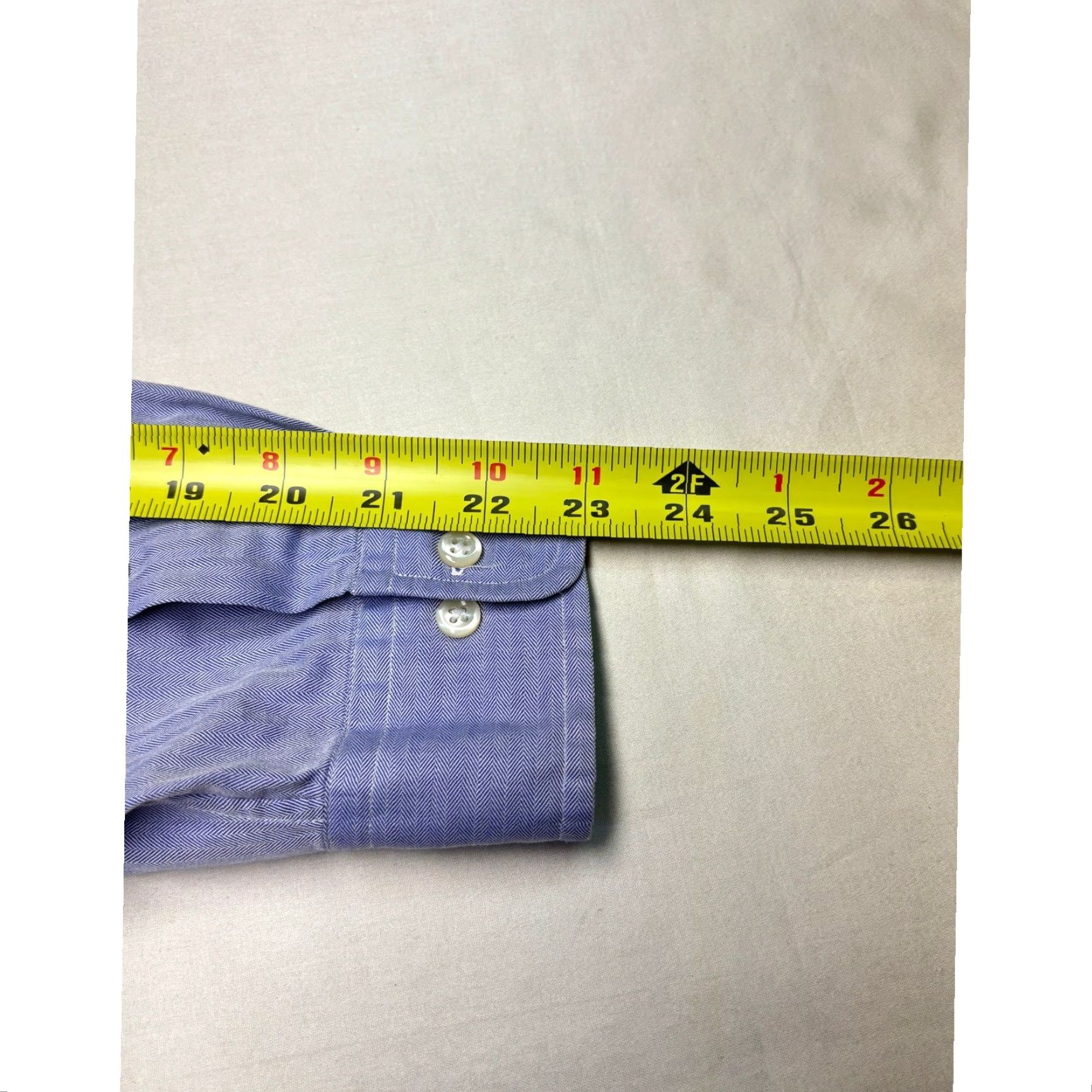 Ralph Lauren Ralph Lauren Yarmouth Shirt Mens 15.5 32/33 Blue Herringbone Cotton Button-Down Dress Shirt Clothing Women Men? Size US L / EU 52-54 / 3 - 8 Thumbnail