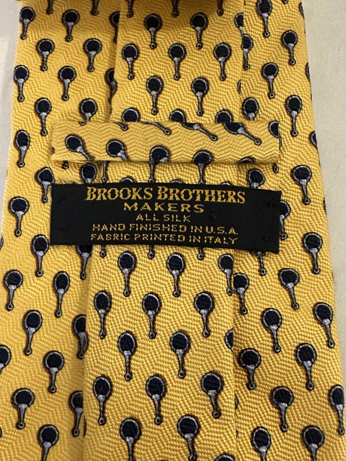 Brooks Brothers Brooks Brothers Makers classic yellow/blue silk neck tie Size ONE SIZE - 2 Thumbnail