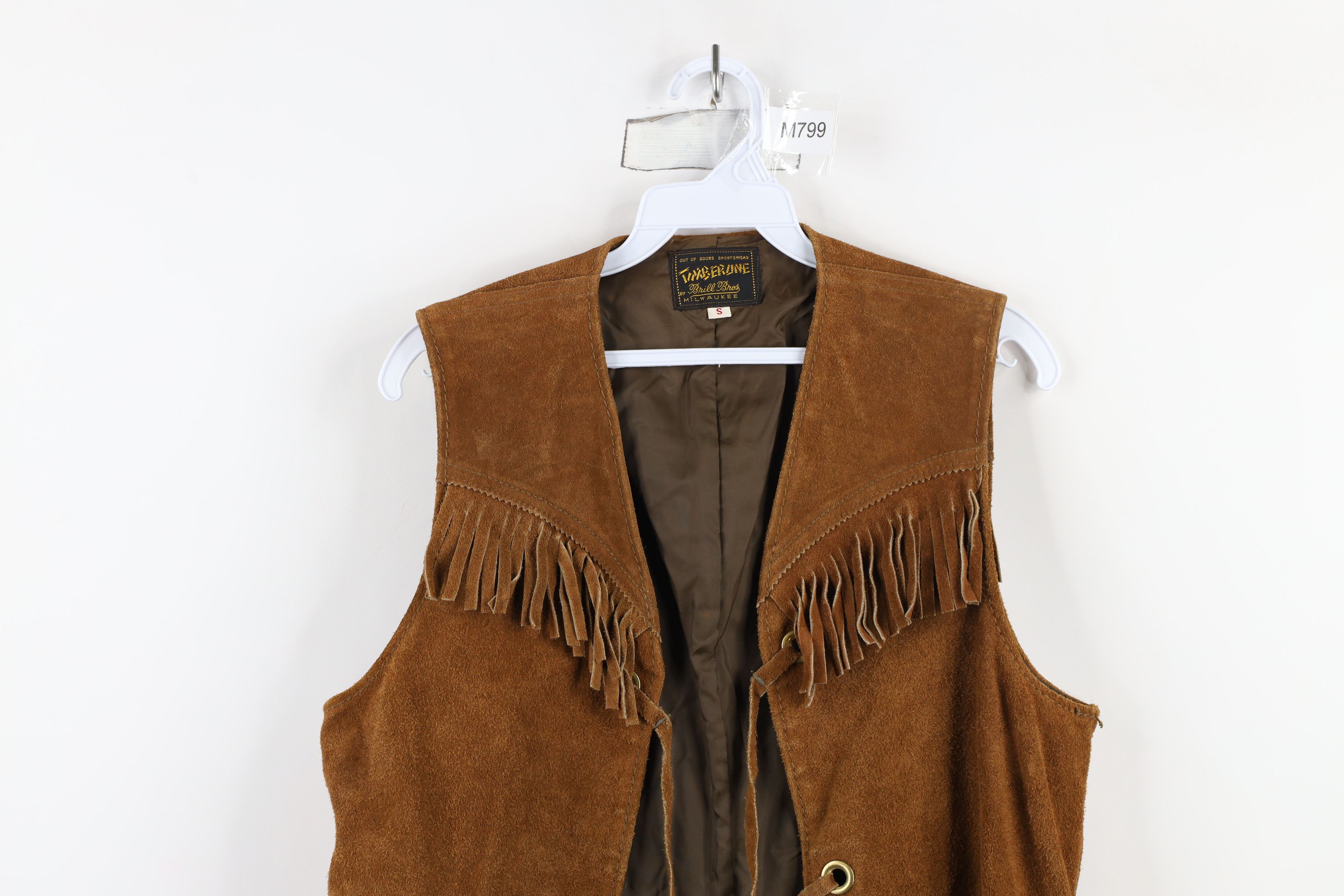 Vintage Vintage 60s 70s Brill Bros Fringed Suede Leather Vest USA Size US S / EU 44-46 / 1 - 2 Thumbnail