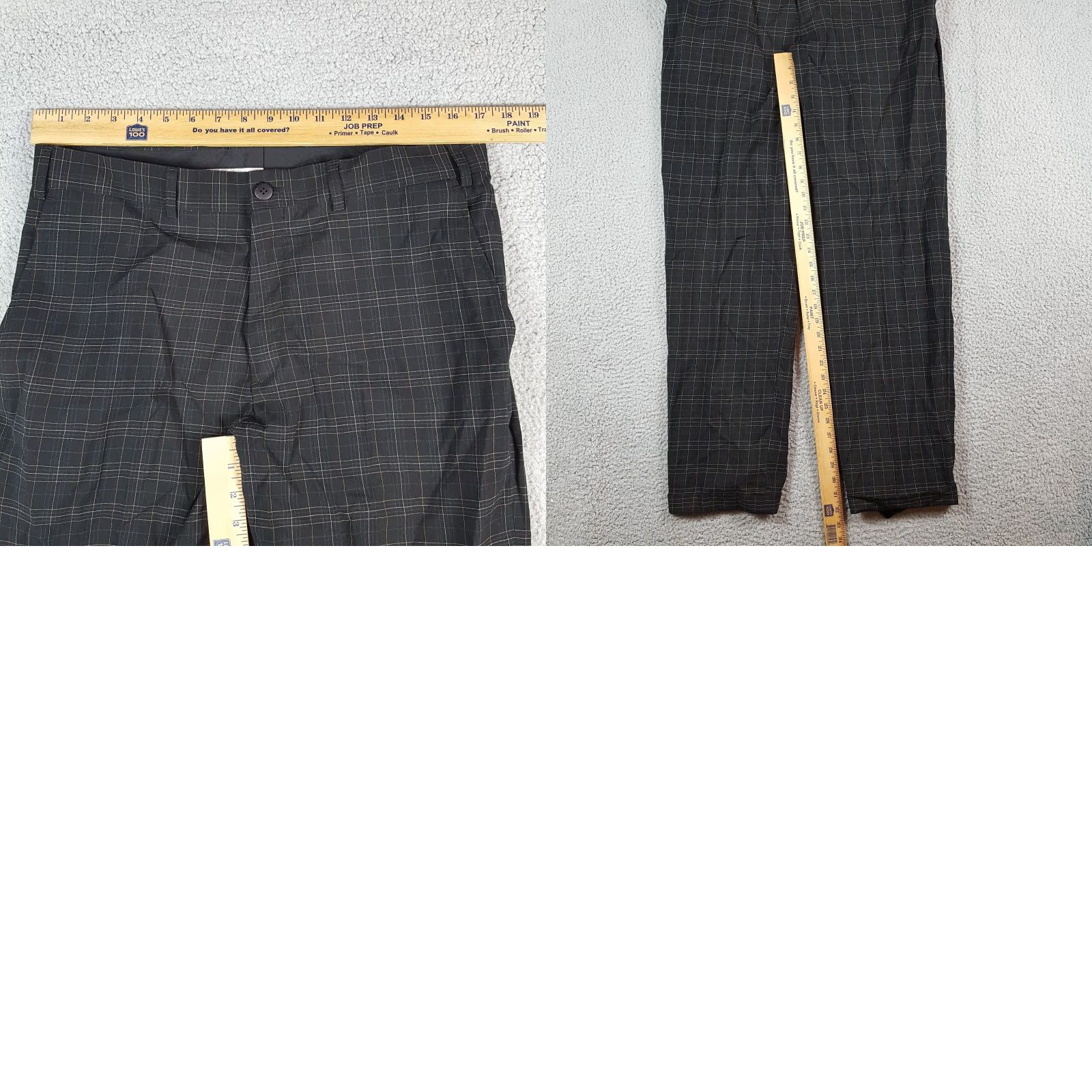 Vintage VINTAGE Tehama Dress Pants Black Plaid Check 35x33 Men Straight Leg Pockets 90s Workwear Preppy Golf Modern Style Size US 35 - 8 Thumbnail