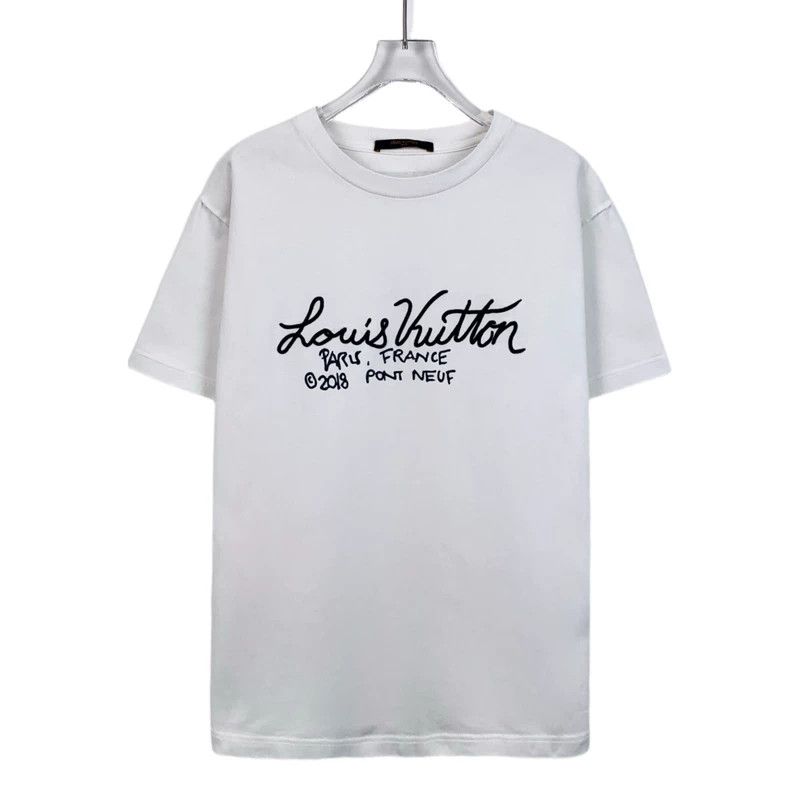 Louis Vuitton Louis Vuitton White logo monogrammed cotton crewneck short Size US M / EU 48-50 / 2 - 1 Thumbnail