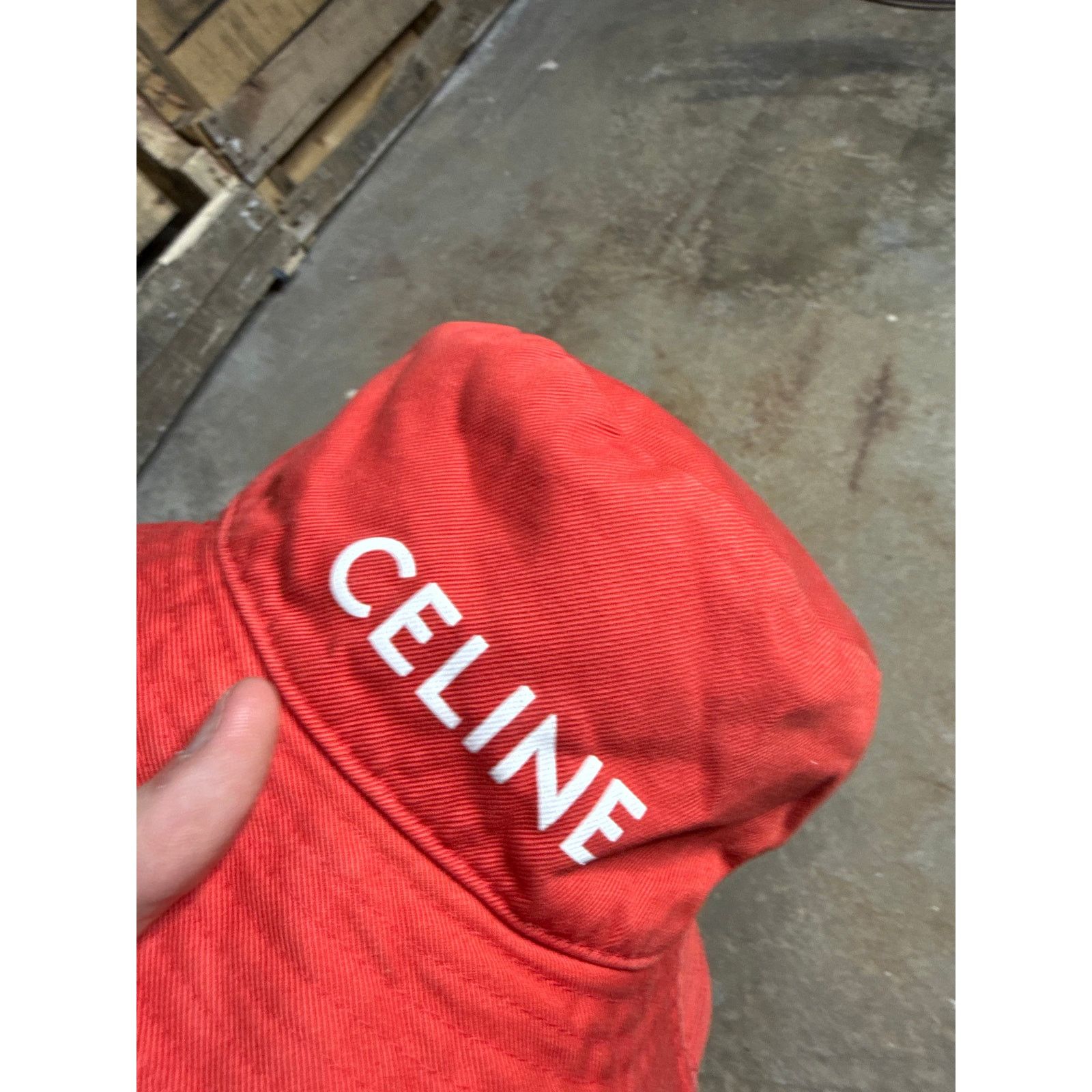 Celine Celine Bucket Hat Red White Used OSFM Size ONE SIZE - 3 Thumbnail
