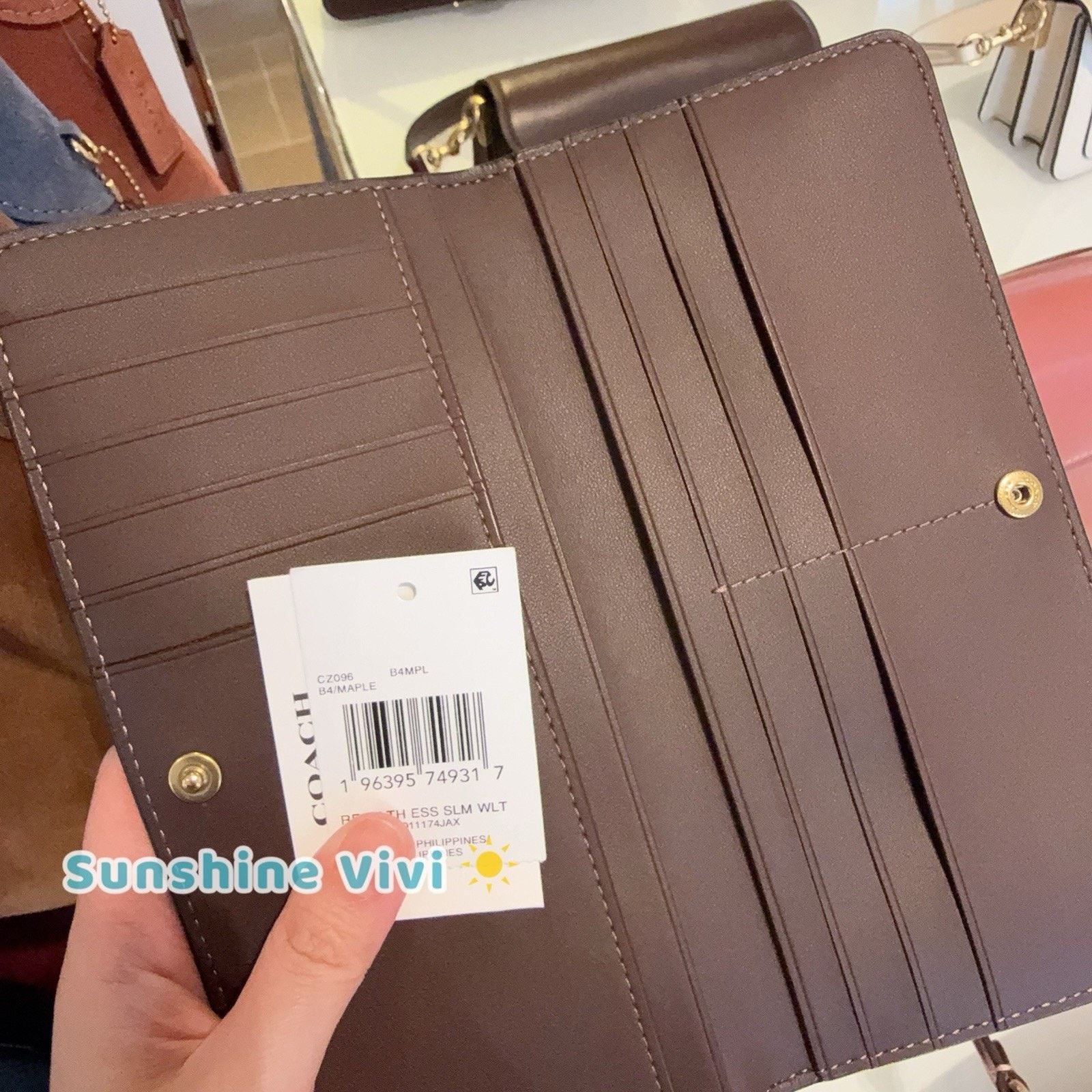 Coach NWT Coach Essential Slim Leather Wallet CZ096 Brass/Maple Size ONE SIZE - 6 Thumbnail