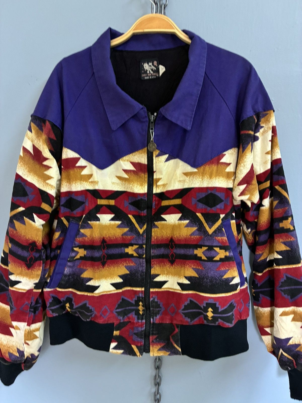 Vintage Vintage 80s Early Man Images Navajo Aztec motive jacket Size US L / EU 52-54 / 3 - 3 Thumbnail