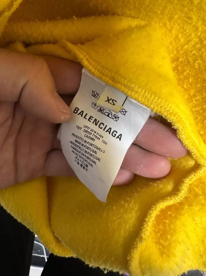 Balenciaga Balenciaga Yellow Hooded Sweatshirt, Size XS Size US XS / EU 42 / 0 - 2 Thumbnail