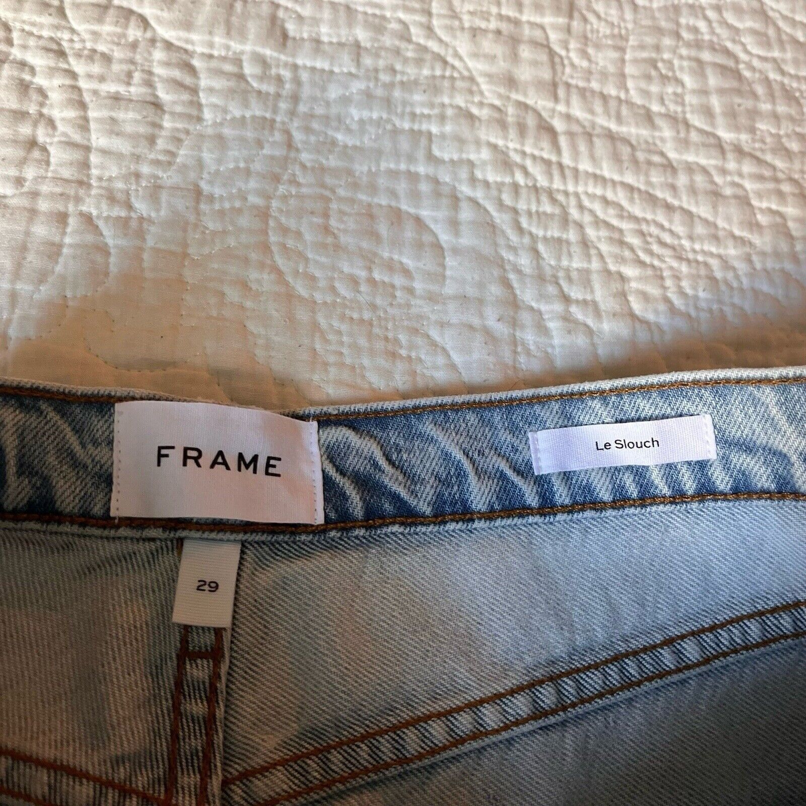 Frame FRAME Denim Le Slouch Distressed Button Fly Light Wash Jeans Size 29" - 4 Thumbnail