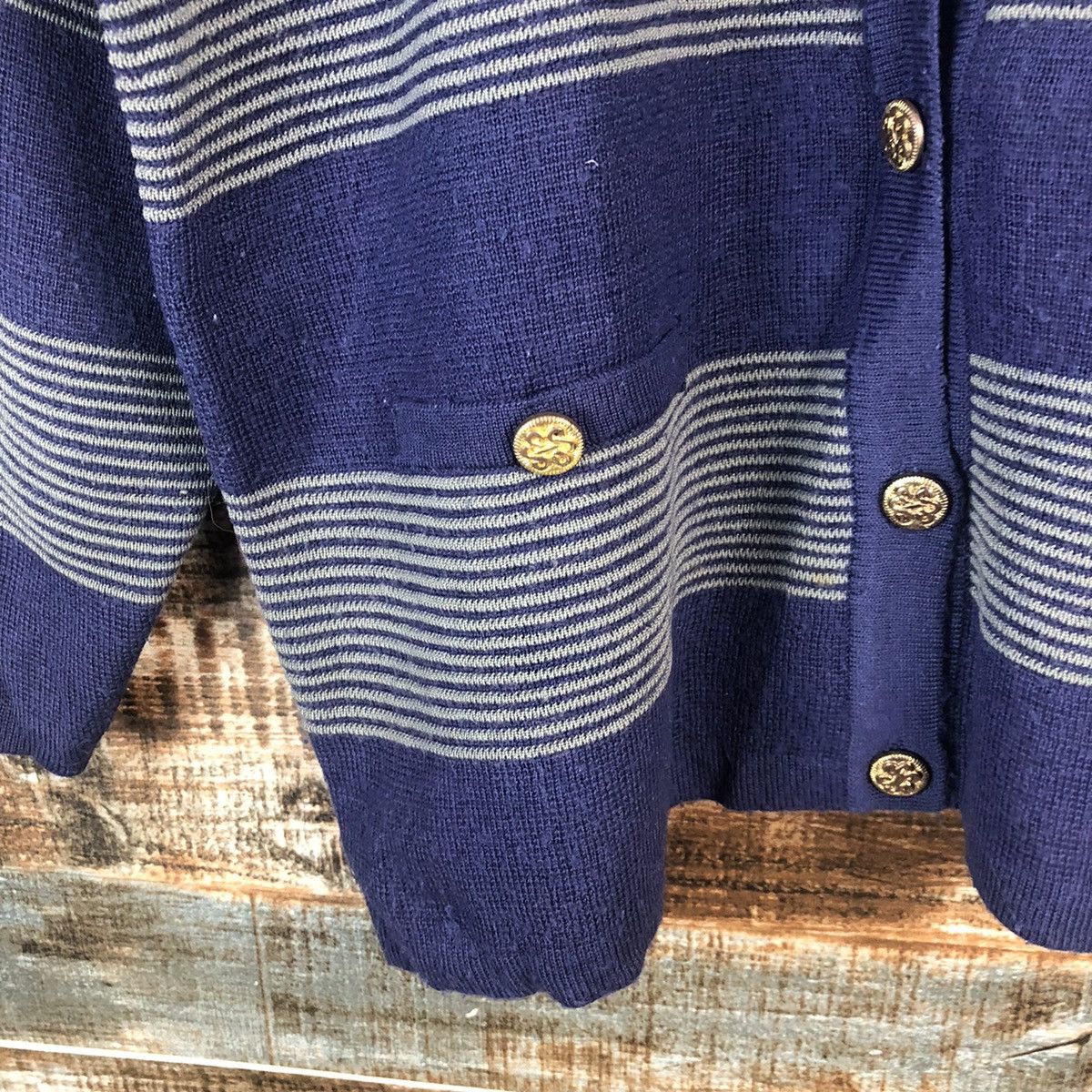 Homespun Knitwear × Japanese Brand Elemi Purple stripe cardigan Knitwear #A2270 Size M / US 6-8 / IT 42-44 - 9 Thumbnail