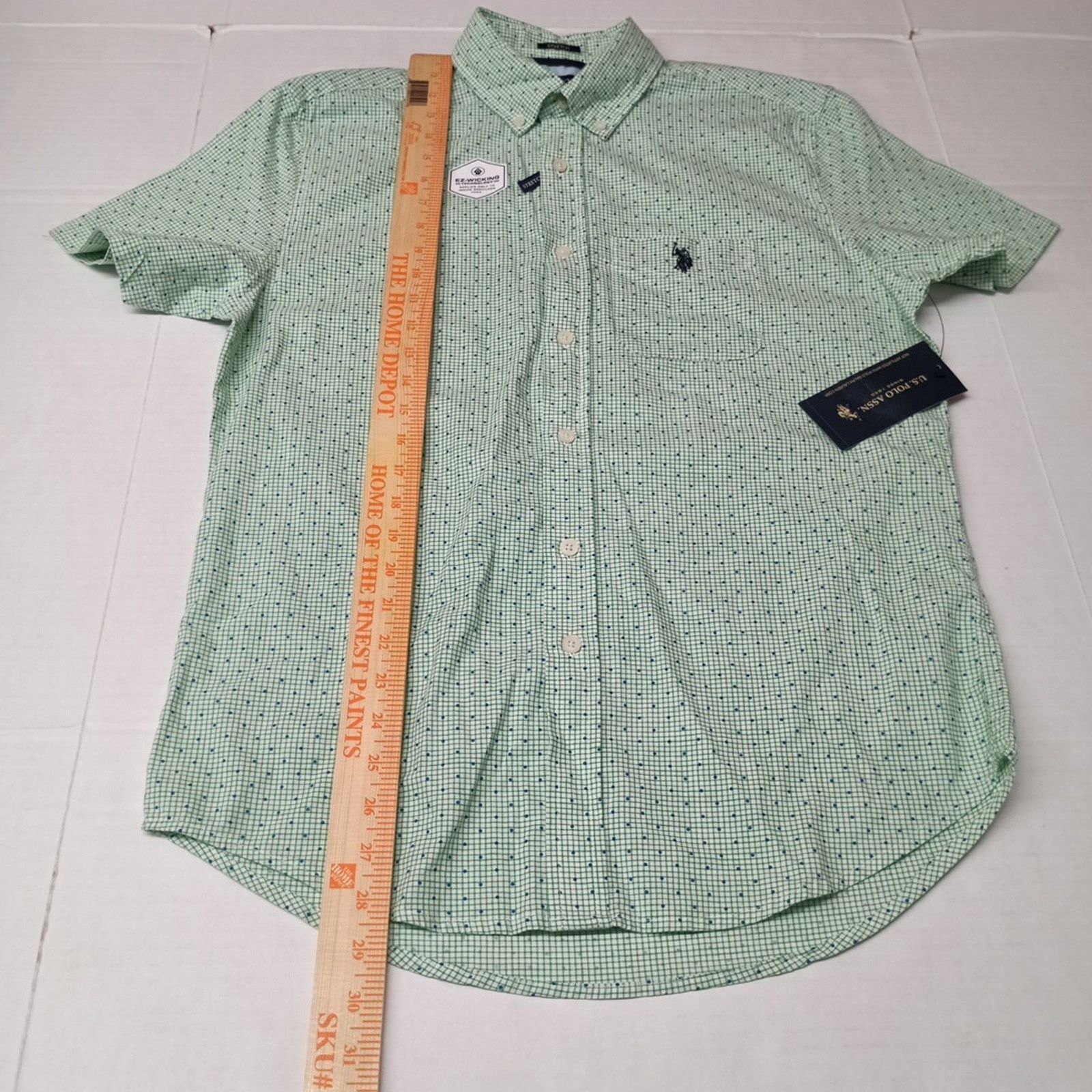U.S. Polo Assn. U.S. Polo Assn. Woven Shirt Men's S Stretch Green Checkered Size US S / EU 44-46 / 1 - 5 Thumbnail