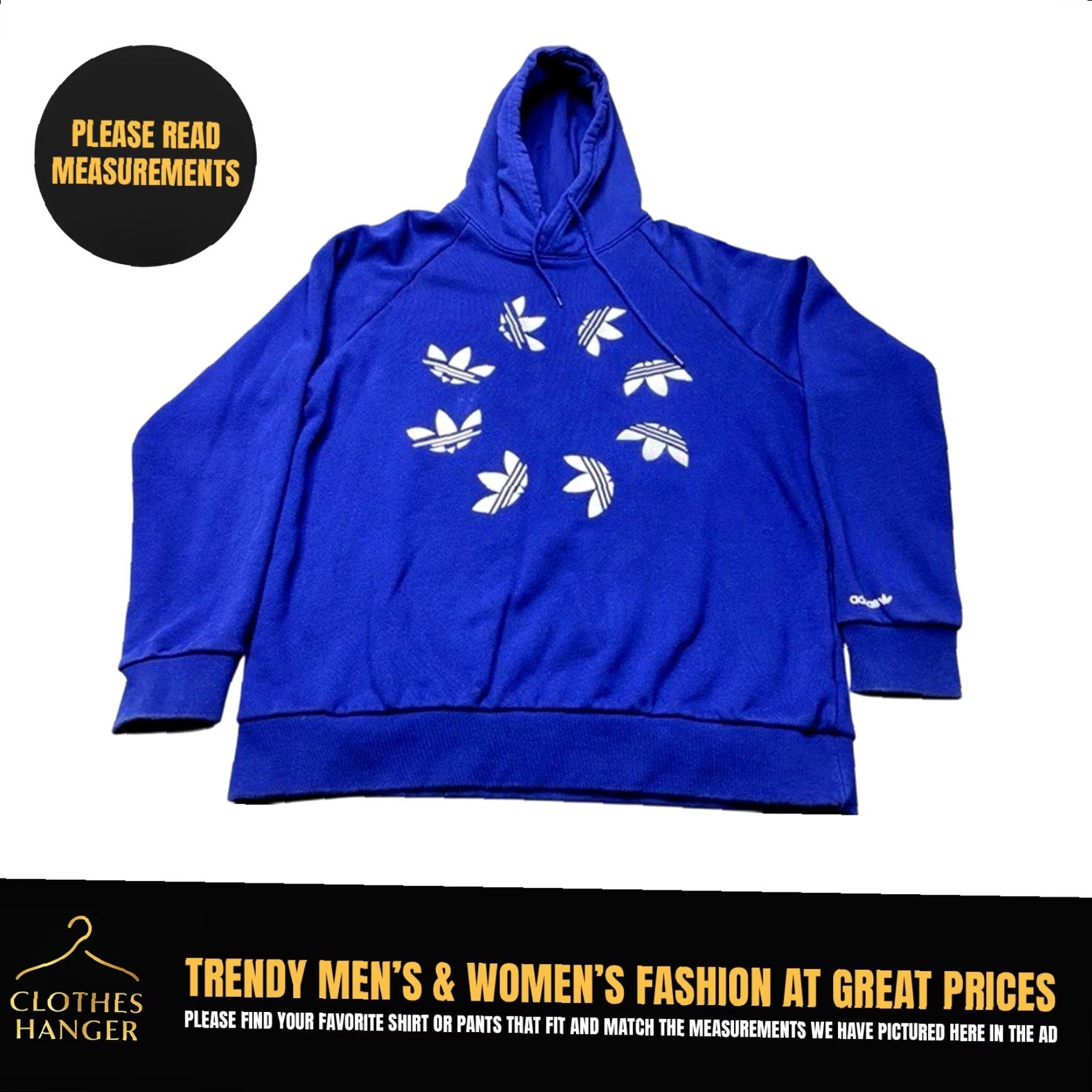Adidas Adidas Originals Embroidered Trefoil All Over Print Pullover Hoodie Mens Large Size US L / EU 52-54 / 3 - 2 Thumbnail