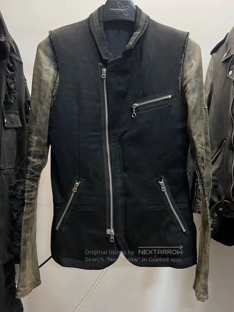 Undercover Undercover suit with patchwork leather sleeves. Size US L / EU 52-54 / 3 - 1 Thumbnail