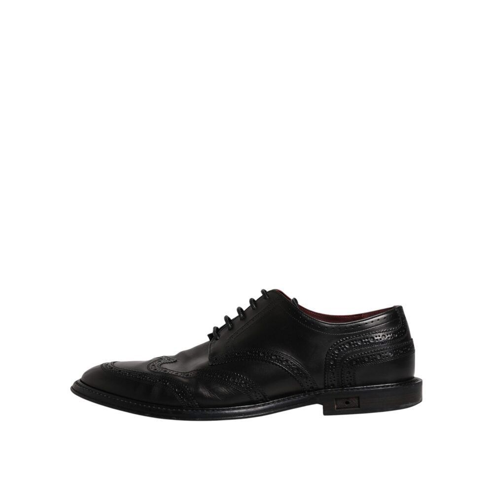 Dolce & Gabbana Dolce & Gabbana Black Leather Derby Wingtip Formal Shoes Size US 11 / EU 44 - 6 Thumbnail