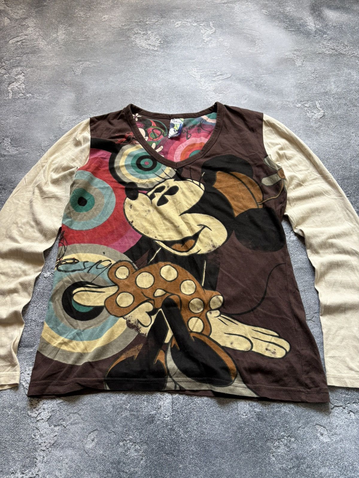 Jean Paul Gaultier Crazy Desigual JPG Vibe Disney Mickey Mouse Long Sleeve Top Size XL / US 12-14 / IT 48-50 - 2 Thumbnail