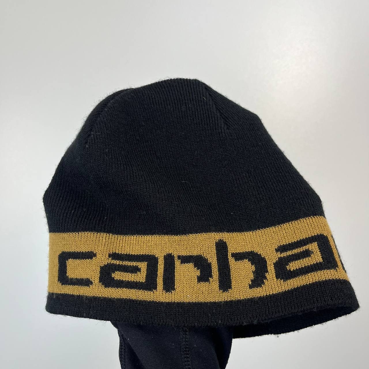 Carhartt Carhartt Logo Knit Beanie Hat Black Brown Acrylic One Size Size ONE SIZE - 2 Thumbnail