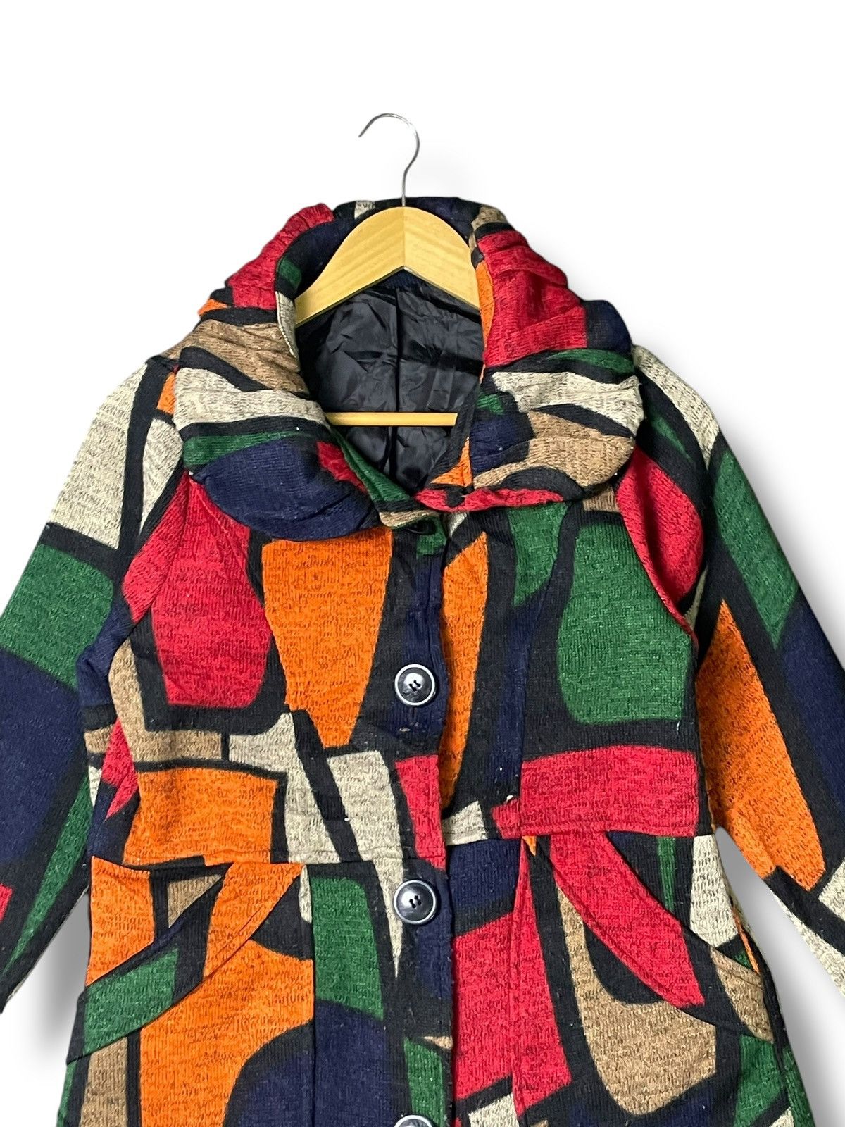 Designer × Japanese Brand × Vintage Jollie Femme Abstract Wool Long Coat (50) Size US XS / EU 42 / 0 - 4 Thumbnail