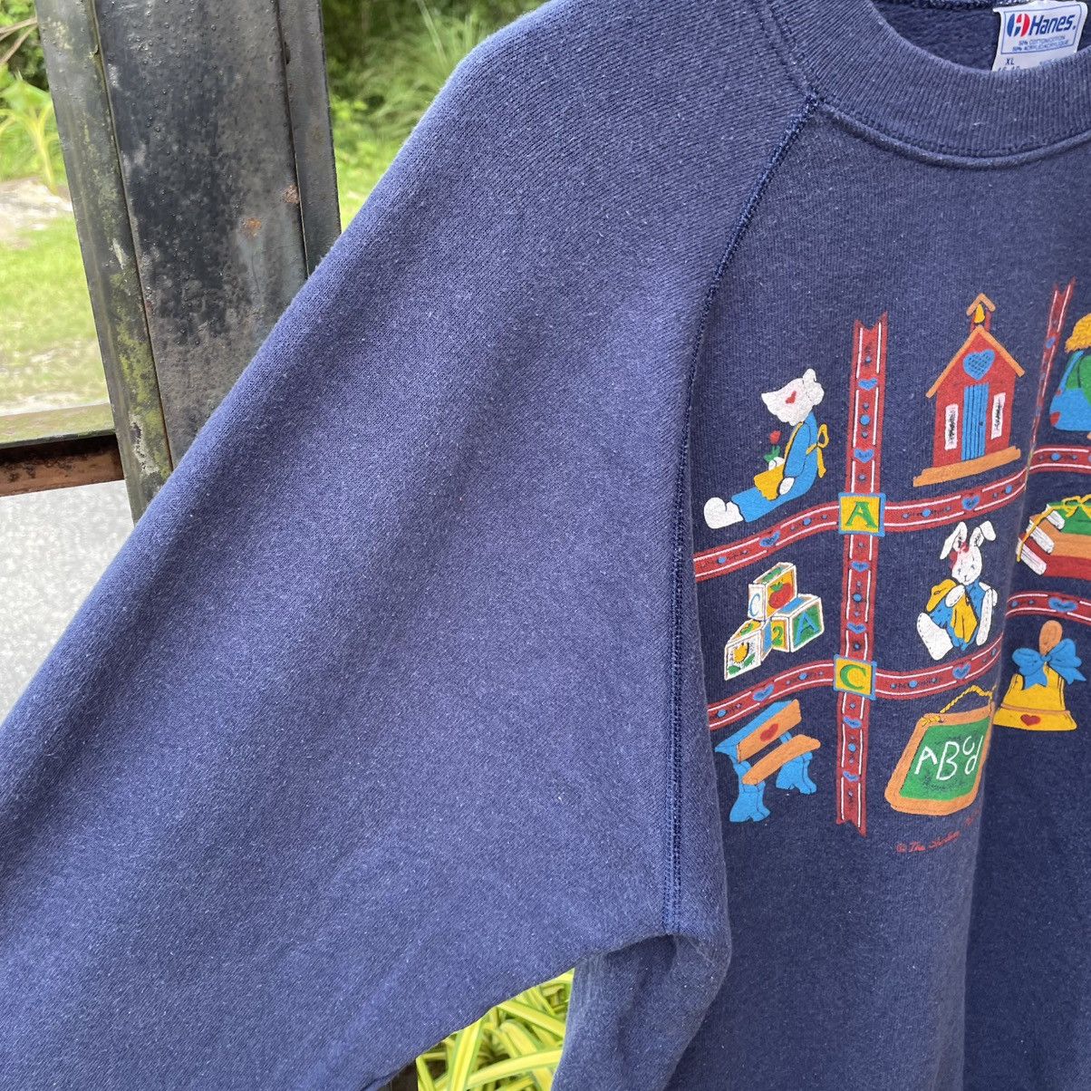 Hanes × Vintage 🔥Vintage 80s Hanes Pop Art Teddy Bear Gift Sweatshirts Size US M / EU 48-50 / 2 - 6 Thumbnail
