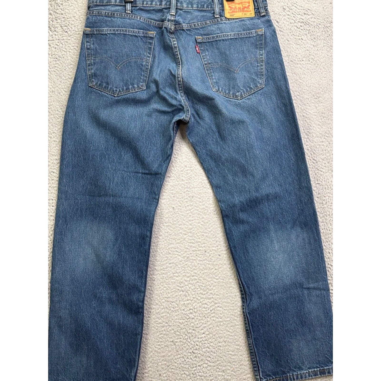 Levi's Levis 505 Jeans Mens 38X30 Blue Regular Straight Denim 100% Cotton Distressed Vintage No N/A Size US 38 / EU 54 - 2 Thumbnail