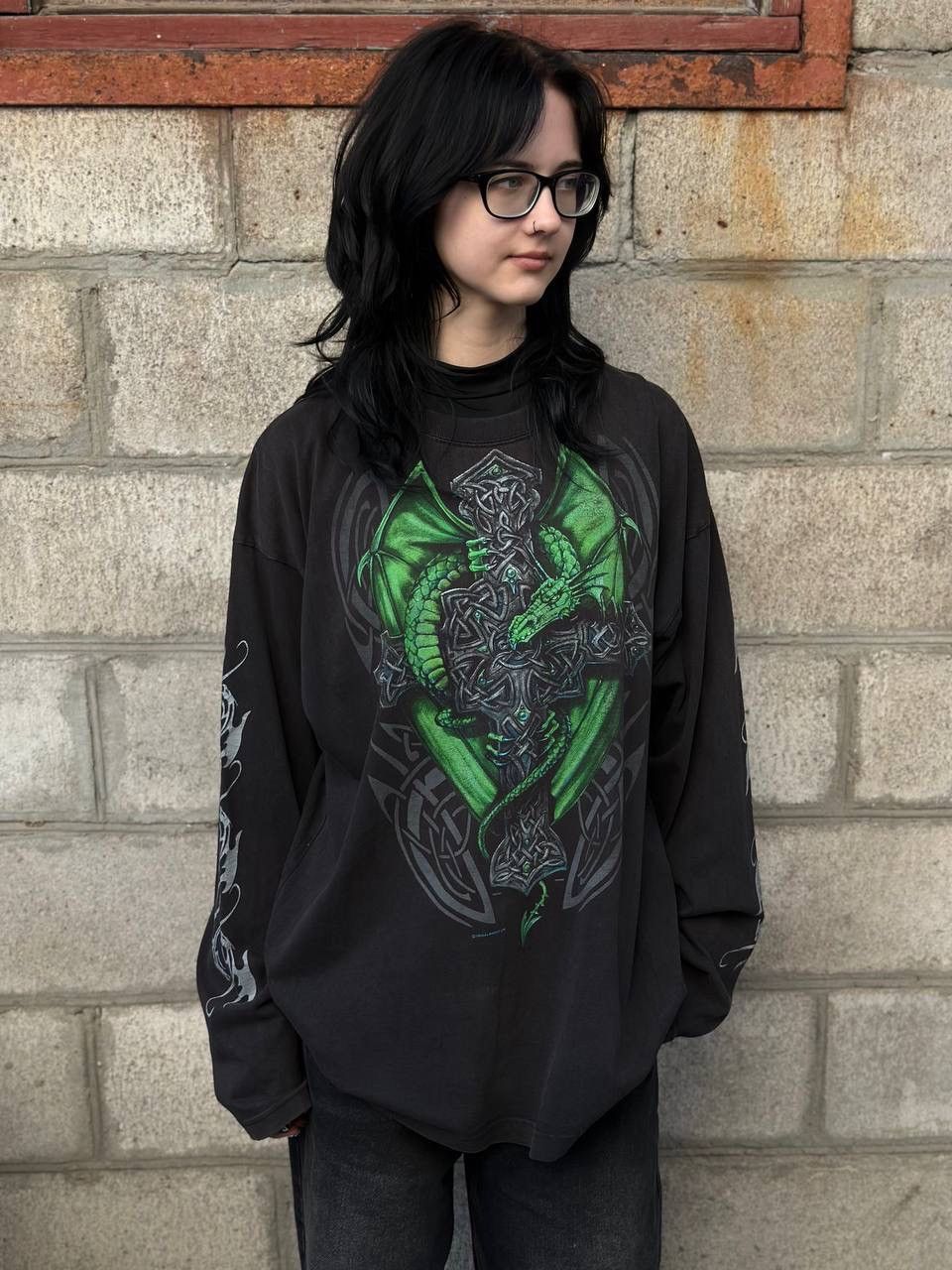 Japanese Brand VTG Adult Man Spiral Longs-levee T-shirts Band Dragon Rock Size US XXL / EU 58 / 5 - 2 Thumbnail