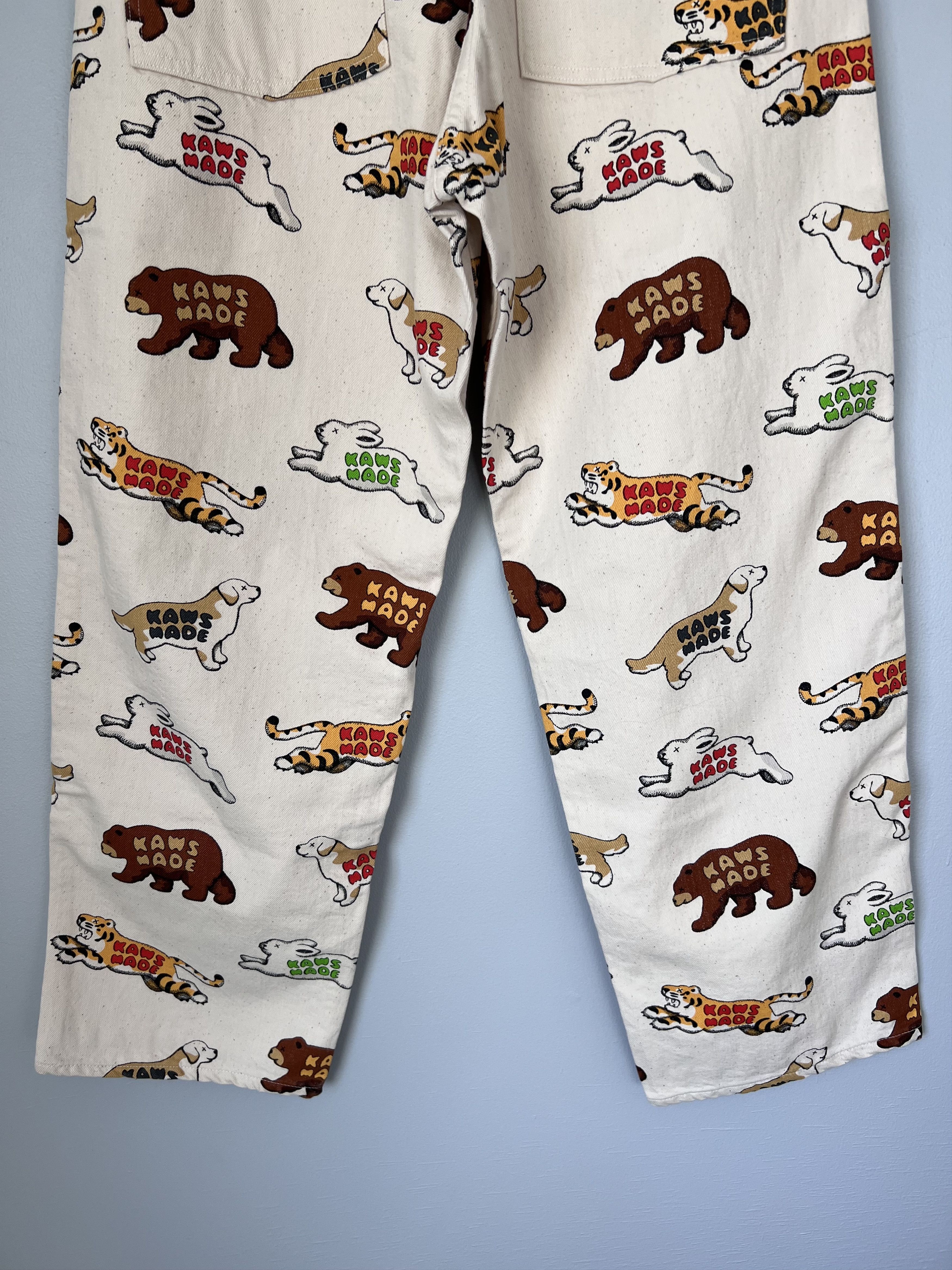 Human Made × Kaws KAWS Human Made Animal Pattern Pants in Beige Size US 30 / EU 46 - 6 Thumbnail
