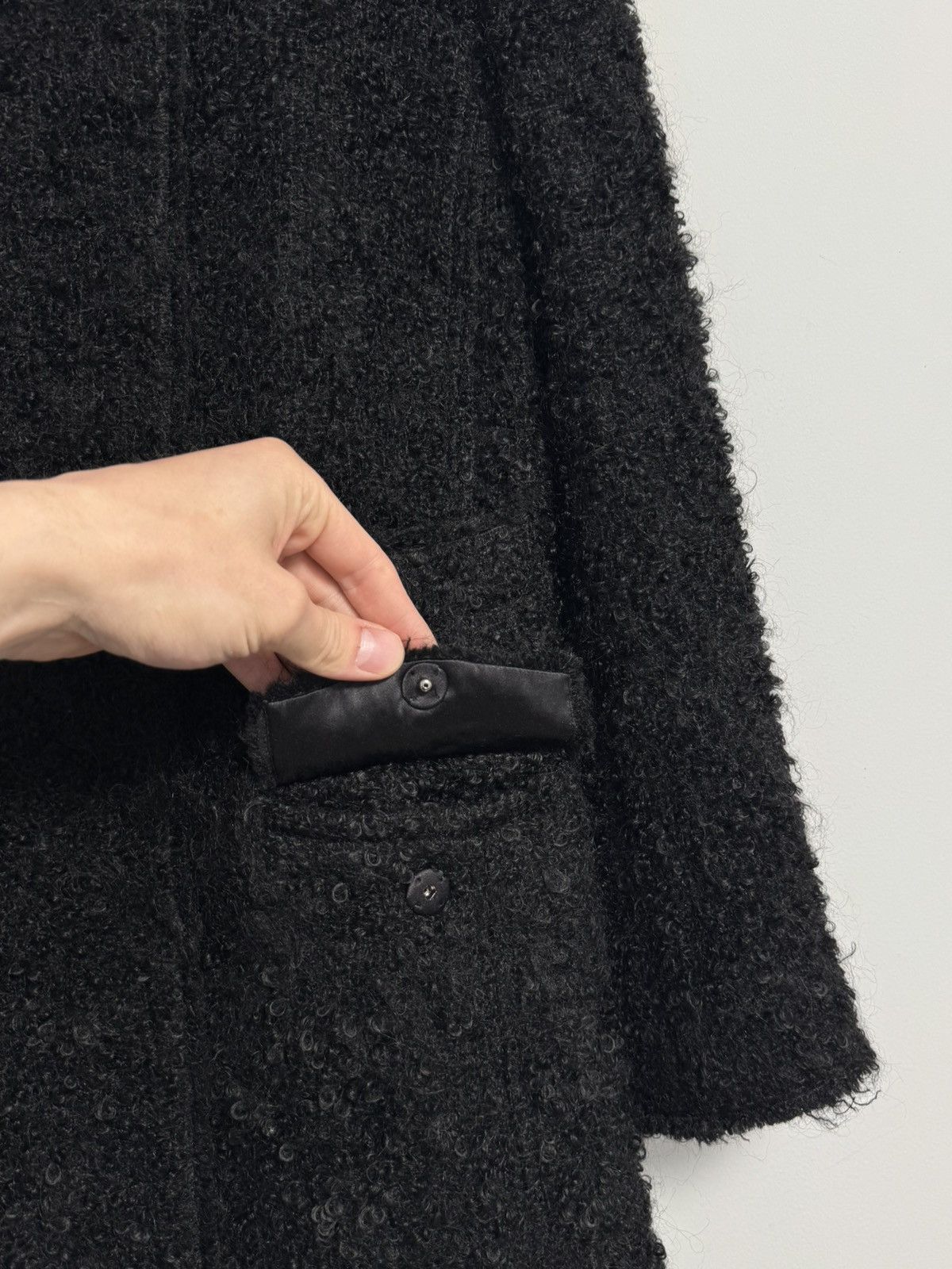 Dolce & Gabbana Dolce & Gabbana Black Boucle Wool Mohair Coat Jacket IT42 Size M / US 6-8 / IT 42-44 - 7 Thumbnail