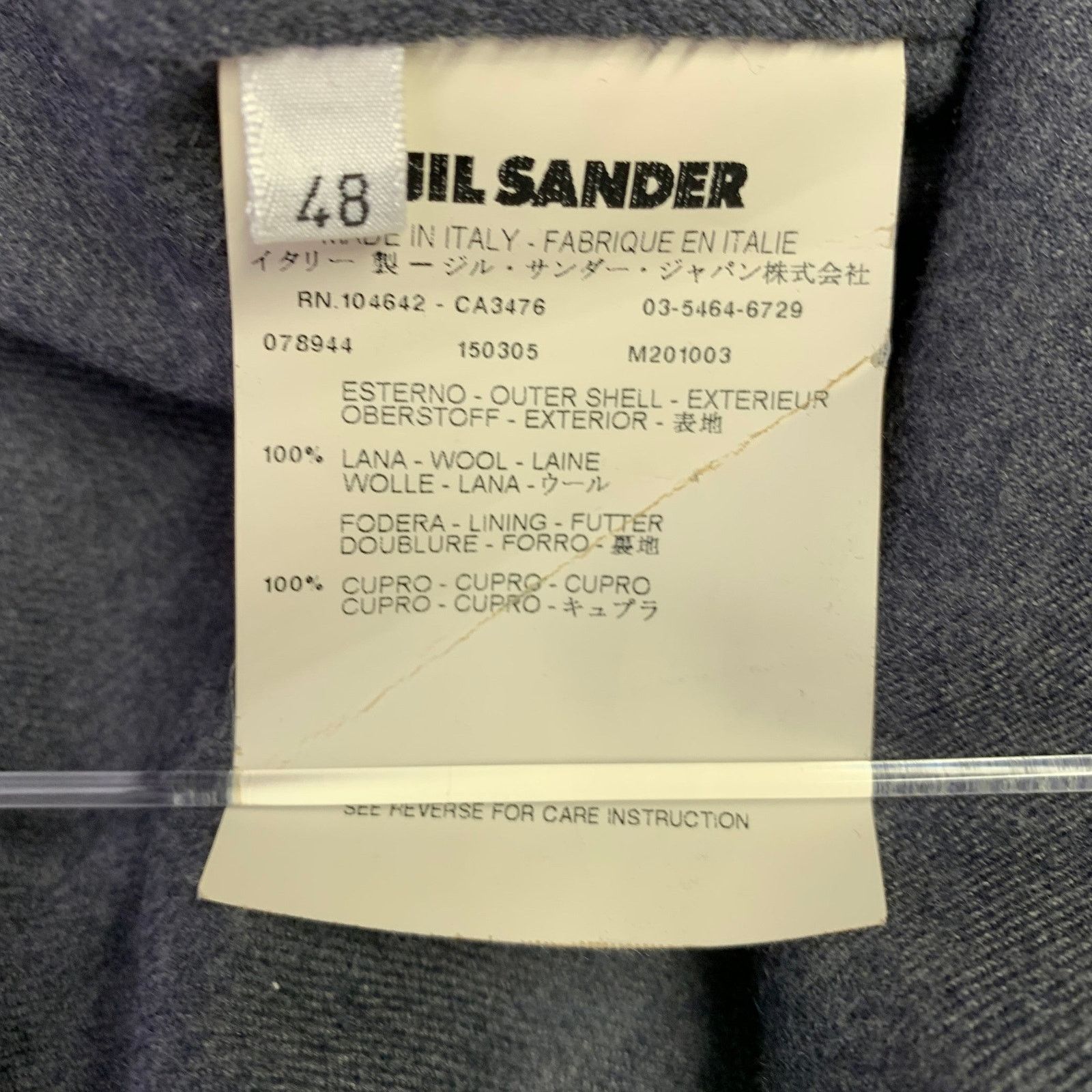 Jil Sander JIL SANDER Size 38 Grey Wool Single Breasted Jacket Size US M / EU 48-50 / 2 - 6 Thumbnail