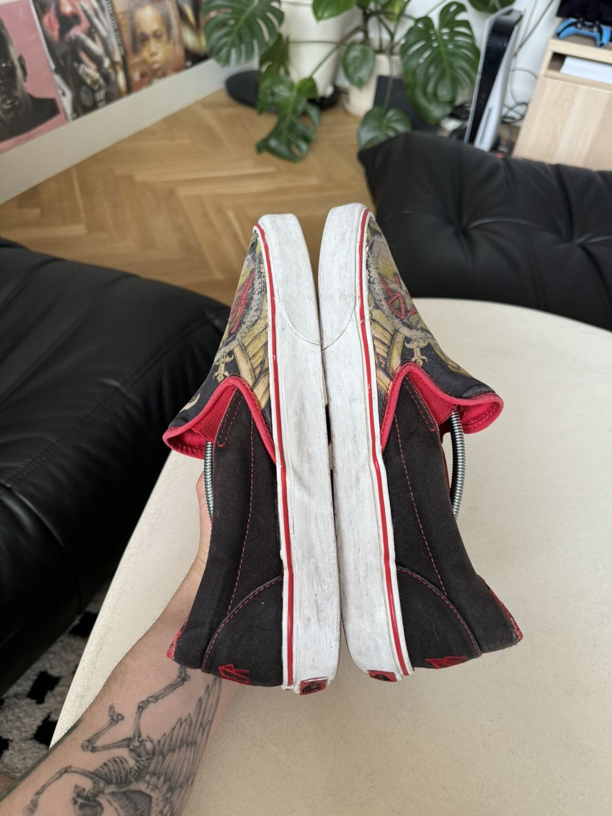 Vans Slayer x Vans Collab Vintage Y2k Rare Slip Ons Rock Metal Size US 11 / EU 44 - 8 Thumbnail