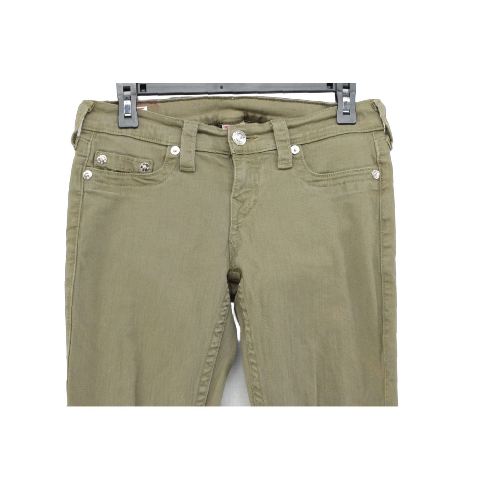 True Religion True Religion Jeans Women 28 Green Low Rise Skinny Denim 5-Pocket Gorpcore Grunge City Designer Womens Size 28" / US 6 / IT 42 - 1 Thumbnail
