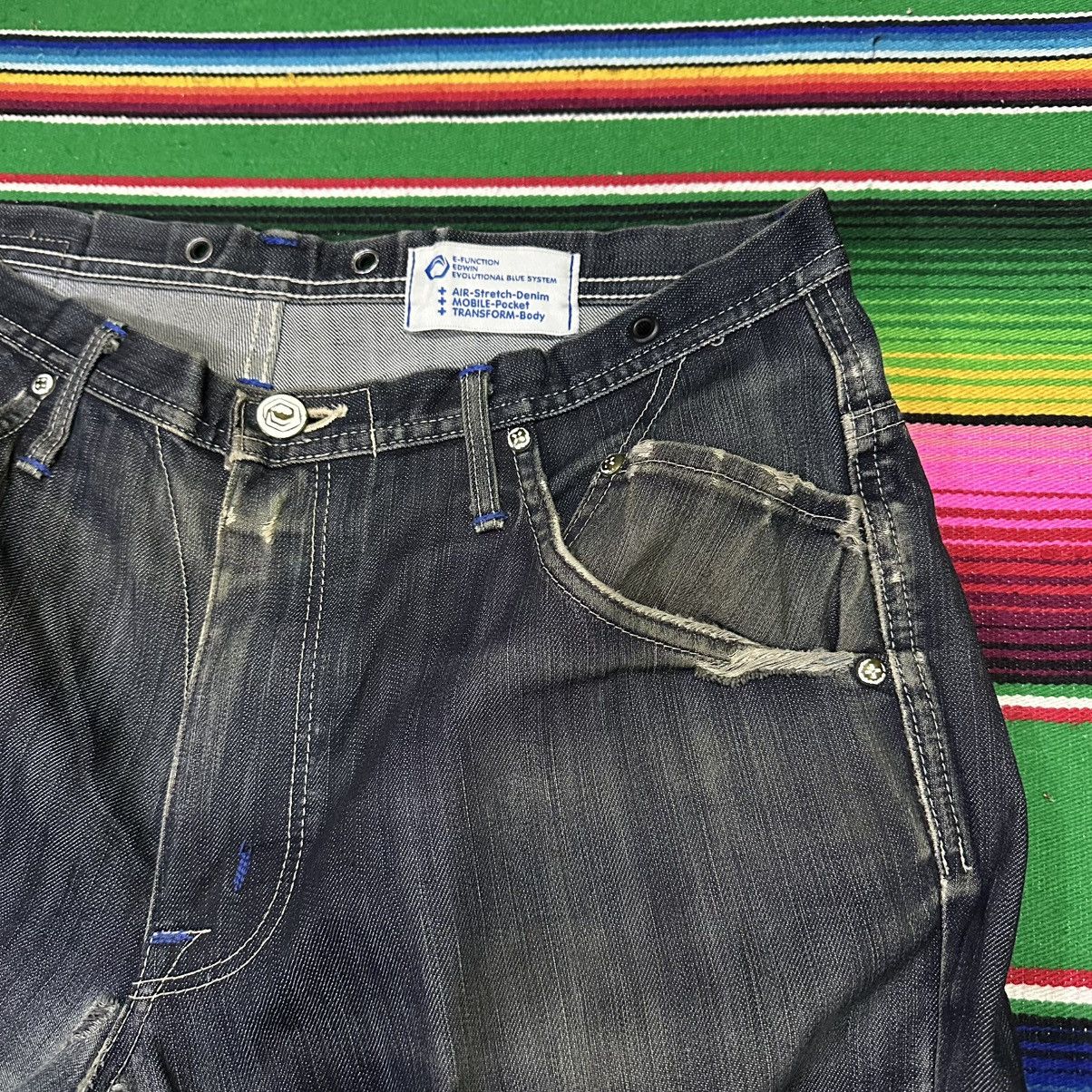 Edwin Twist Legs 💥vintage edwin evolution flare curve legs . Size US 34 / EU 50 - 6 Thumbnail