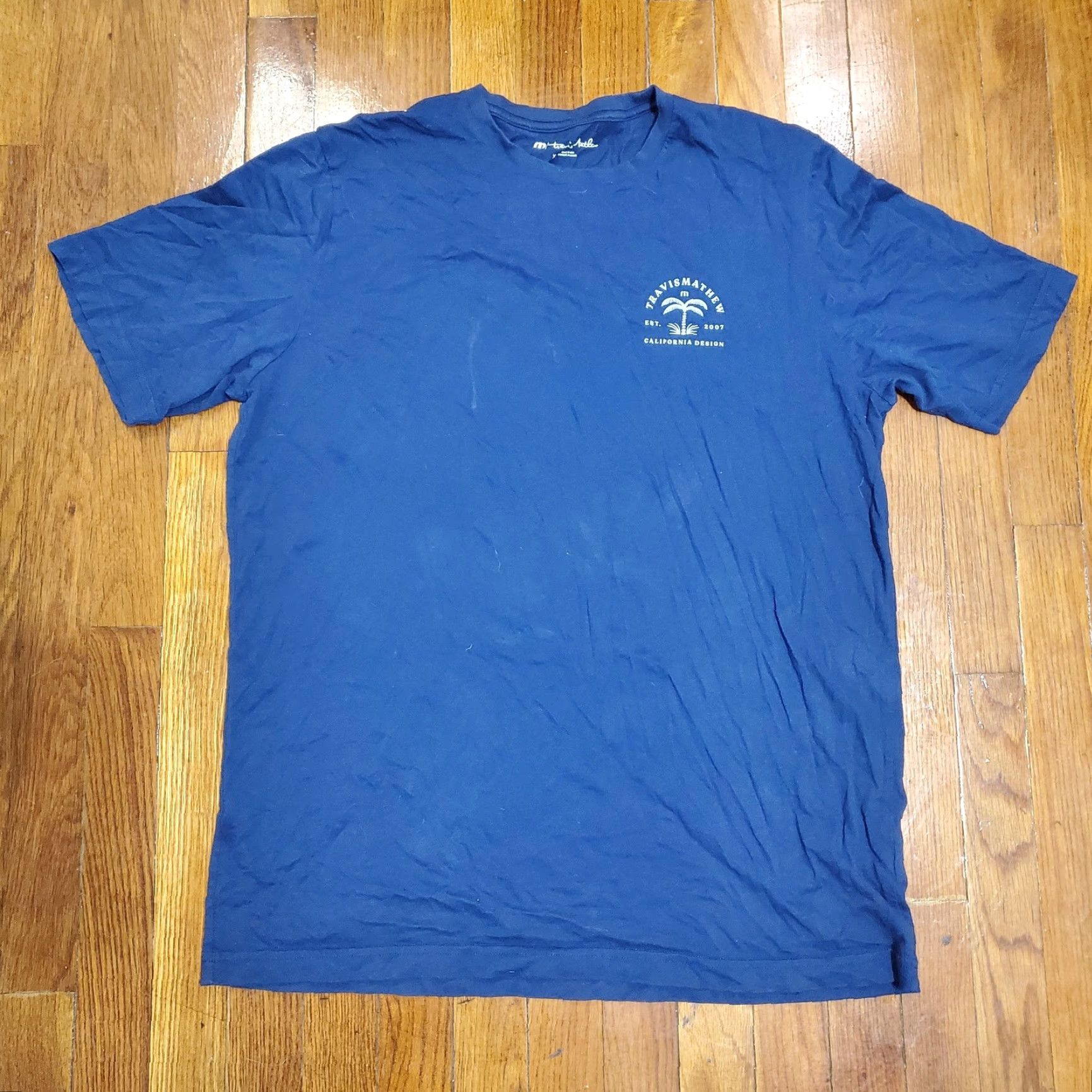TravisMathew TravisMathew Shirt Mens XL Blue California Design Palm Tree Graphic Print Casual Tee Golf Crew Neck Short Sleeve Cotton Size US XL / EU 56 / 4 - 3 Thumbnail