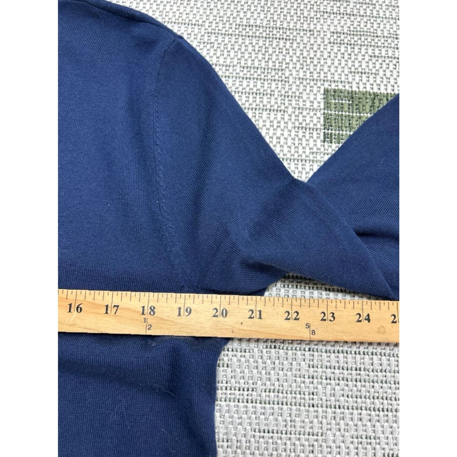 Tory Burch Tory Burch Wool Pullover Sweater Womens Large Blue V-Neck Raglan Sleeve Knit Trim Cozy Pullover Casual Vintage N/A Size L / US 10 / IT 46 - 6 Thumbnail