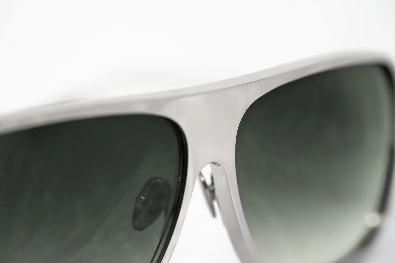 Kris Van Assche Kris Van Assche Sunglasses Rectangular Silver and Green Size ONE SIZE - 6 Thumbnail