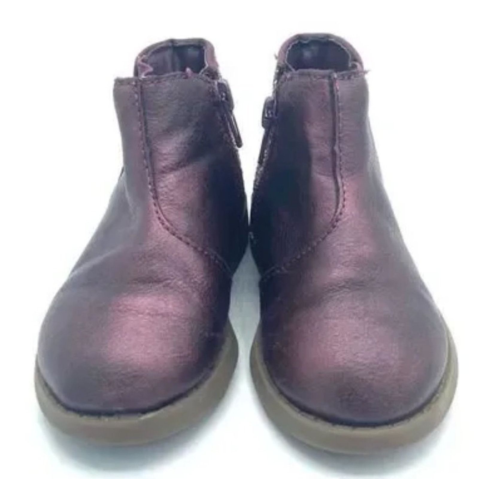 Oshkosh OSHKOSH Toddler Burgundy Metallic/Glitter Booties Sz 5 Size US 5 / IT 35 - 2 Thumbnail