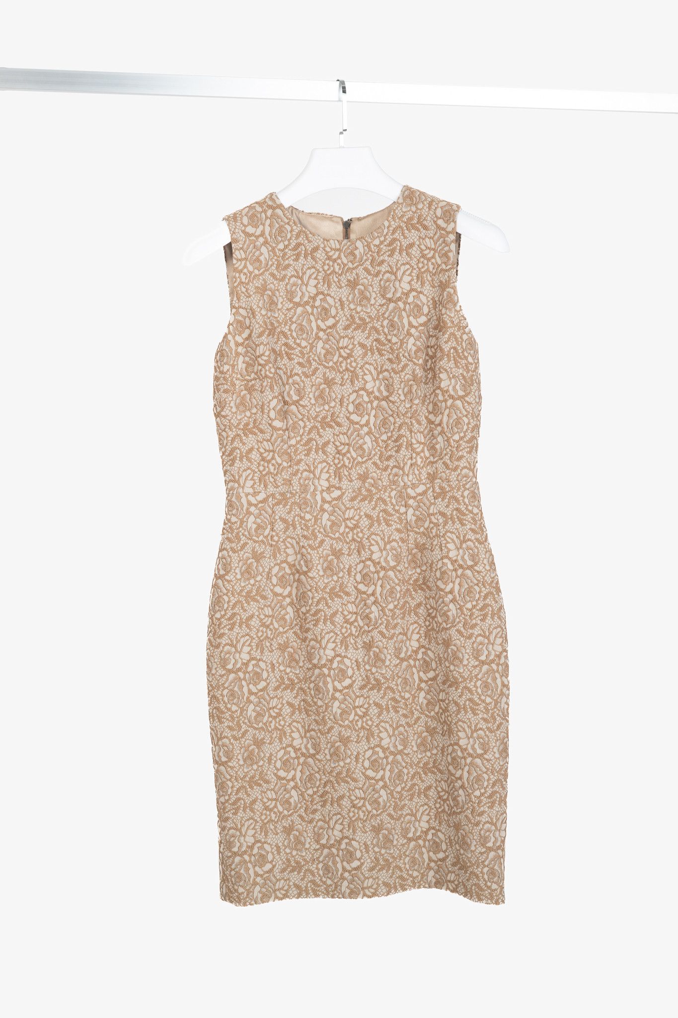 Dolce & Gabbana Dolce & Gabbana Brown Embroidered Floral-Lace Dress |  Grailed
