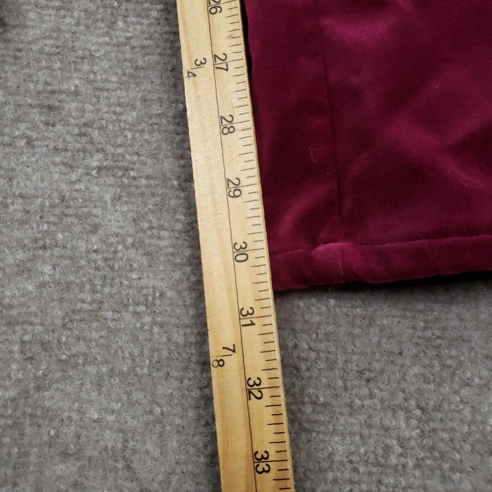 Paige Paige Pants Womens 31 Purple Velvet Wide Leg Dress Trouser 33x30 Inseam 30 Zip Pockets Stretch Cotton Spandex Velvet Fabric Wide-Leg Red Color Bag Size 24" / US 00 / IT 34 - 3 Thumbnail