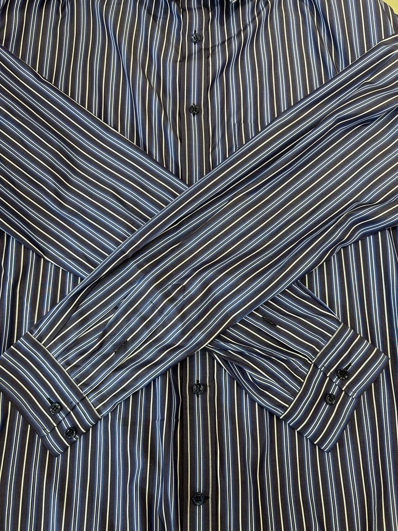 Balenciaga Balenciaga size 39 Blue Stripe Long Sleeve Shirt 2501-Nexta Size US M / EU 48-50 / 2 - 7 Thumbnail
