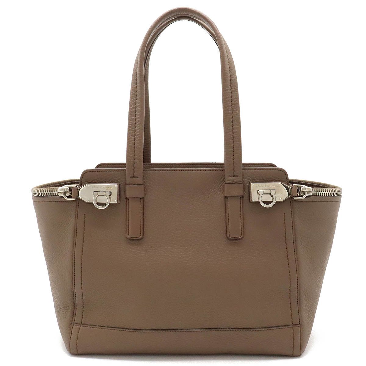 Salvatore Ferragamo Salvatore Ferragamo Salvatore Ferragamo Leather Ariana Varve Gancini Tote Bag Leather Tote Bag DY-21 D698 in Great Condition Size ONE SIZE - 1 Thumbnail