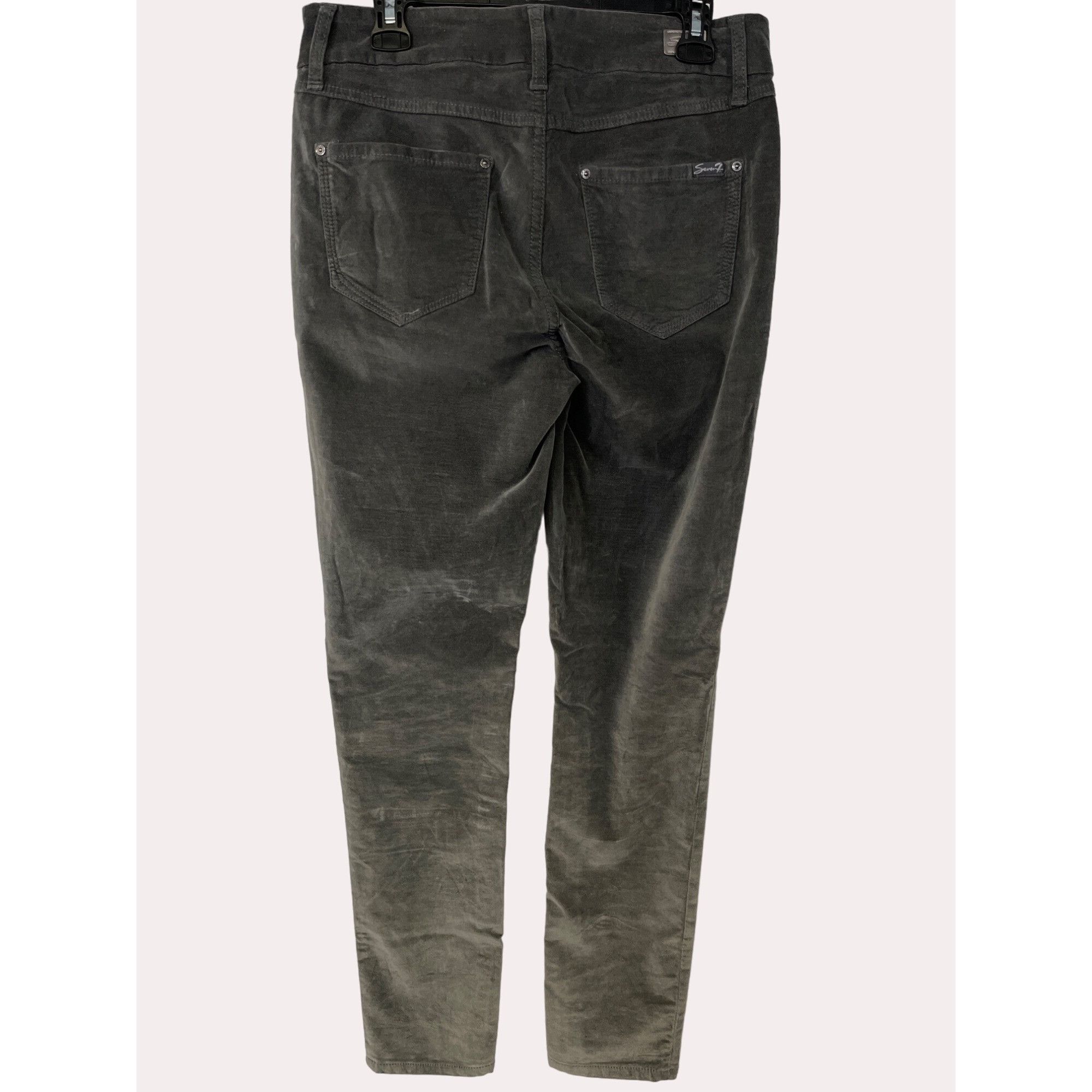 Seven 7 Seven 7 Women's Grey High Rise Velvet Pants/Skinny Size 8 SK Size 30" / US 8 / IT 44 - 2 Thumbnail