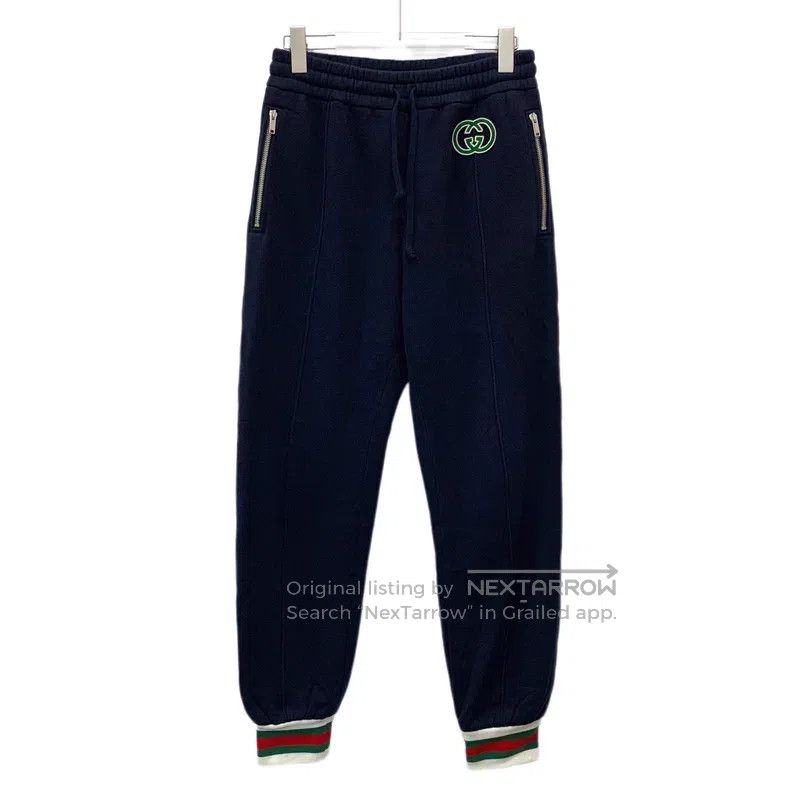 Gucci Gucci Size S 23 dark blue logo embroidered cotton casual tr Size US 29 - 1 Thumbnail