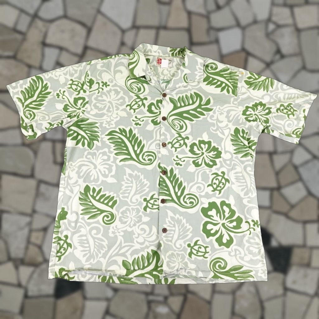 Hilo Hattie VINTAGE Hilo Hattie Shirt Mens XL Green Hawaiian Leaves Turtles Aloha Camp Shirt Size US XL / EU 56 / 4 - 1 Thumbnail