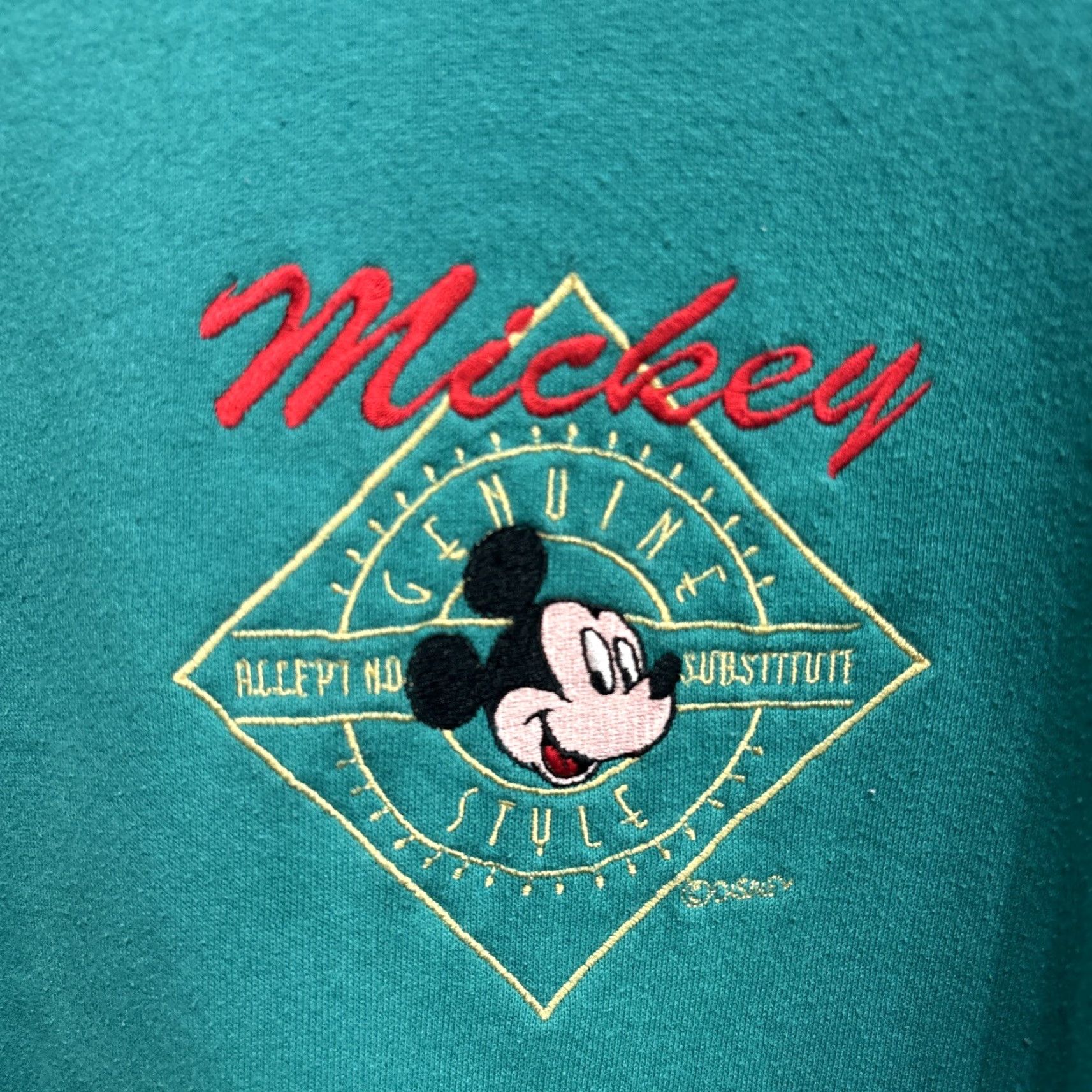 Disney VINTAGE Mickey Inc USA MADE Mickey Mouse Embroidered Crewneck Sweatshirt Mens XL Blue 1990s Disney Shirt Size US XL / EU 56 / 4 - 3 Thumbnail