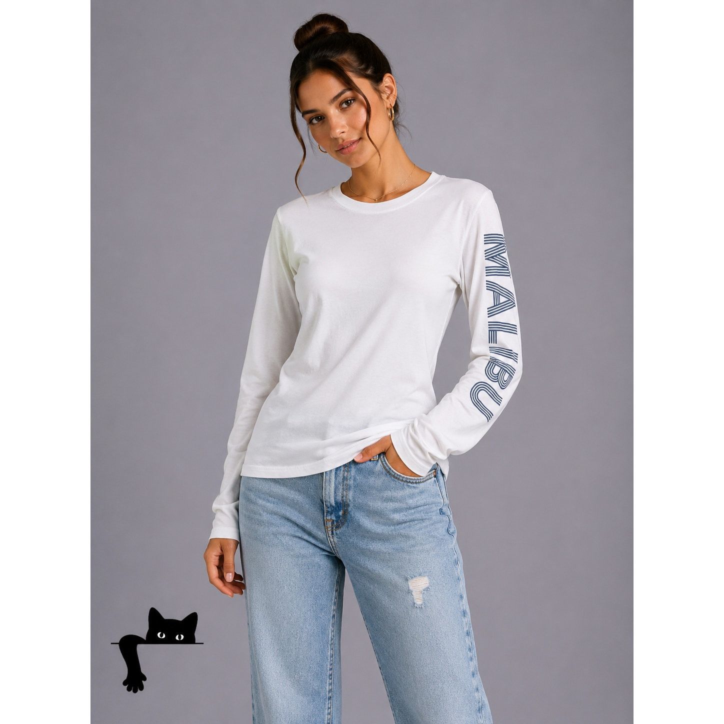 Brandy Melville Brandy Melville Malibu Graphic Crew Neck Long Sleeve Tee S Size S / US 4 / IT 40 - 3 Thumbnail