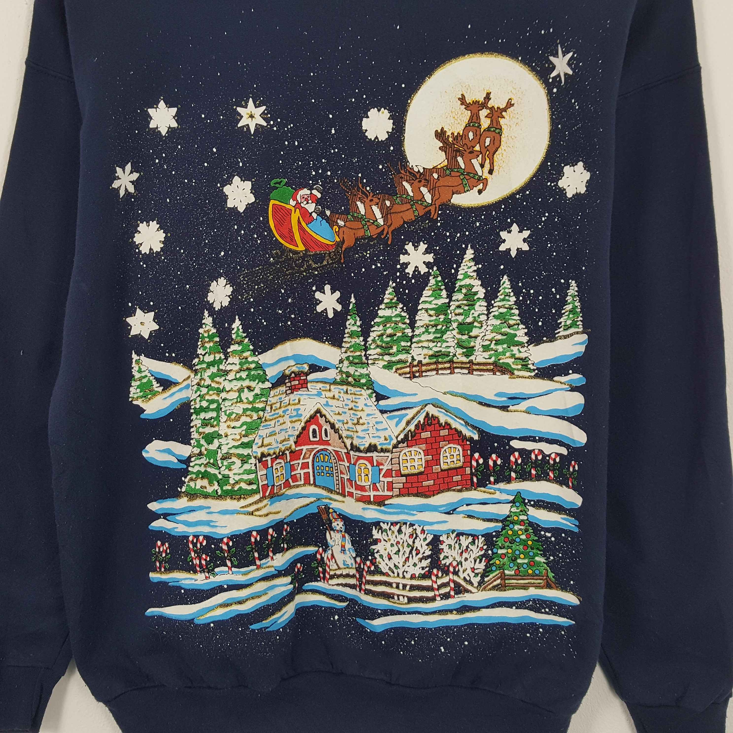 Vintage CHRISMAST Santa Claus Winter Style Vintage Sweatshirt Size US L / EU 52-54 / 3 - 2 Thumbnail